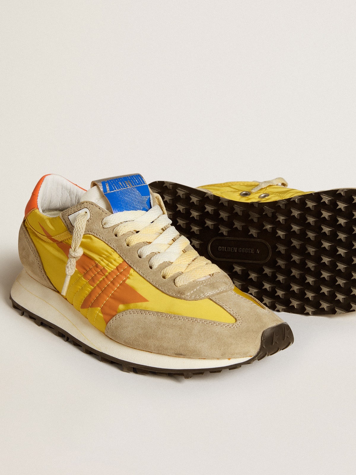 ★Golden Goose★ナイロン アッパー イエロー スター Golden Goose Women's Marathon with yellow nylon upper and