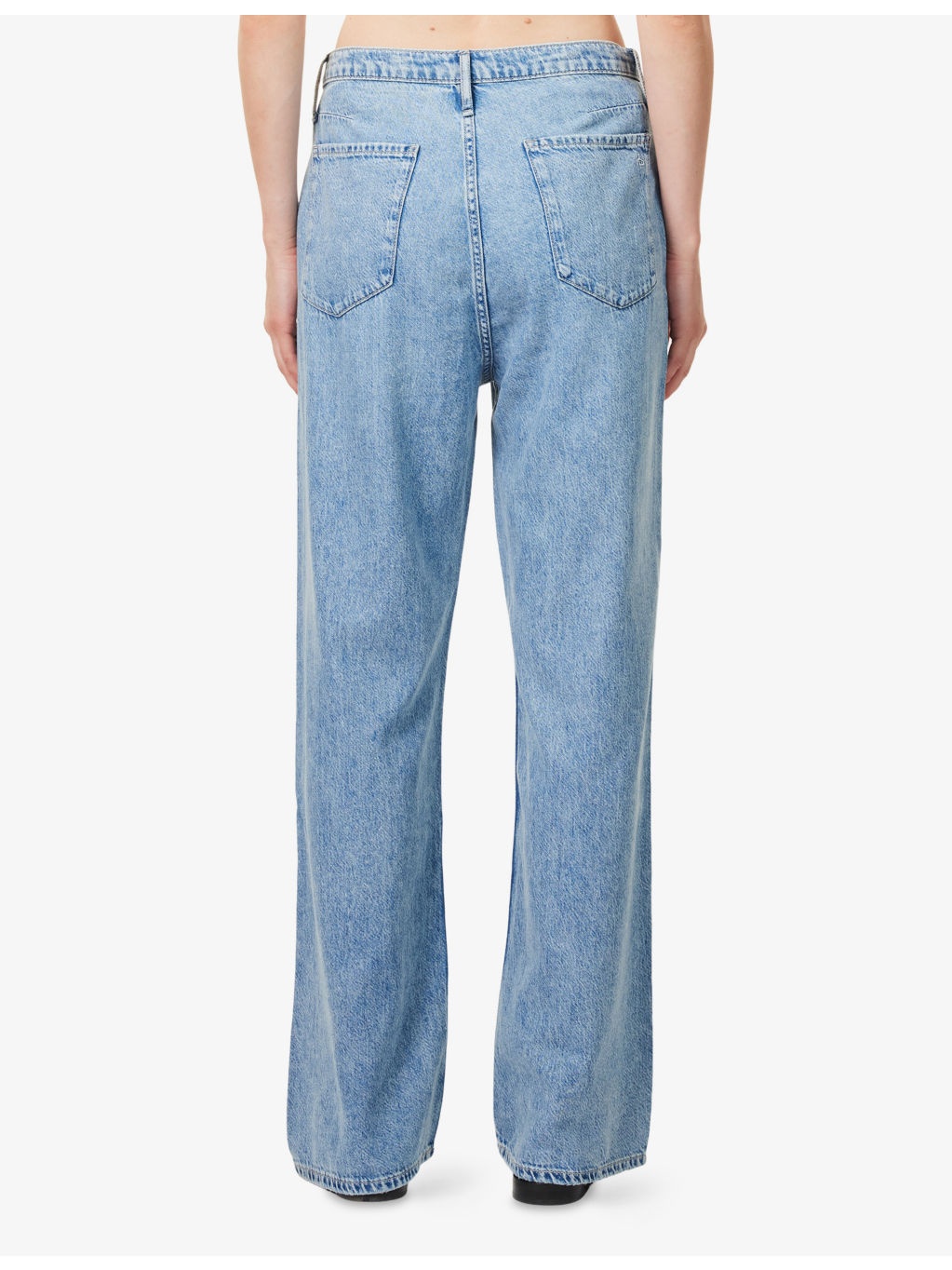 Phoebe Ultra Featherweight Wide-Leg Mid-Rise Cotton-Blend Jeans - 4