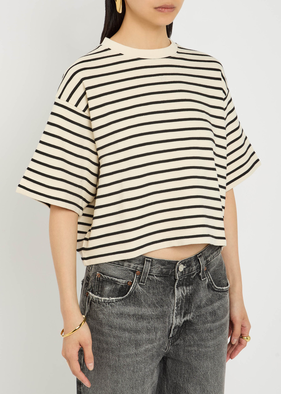 Anine Bing Myers Cropped Cotton-blend T-shirt - 2