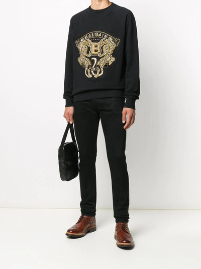 Balmain logo print sweatshirt outlook