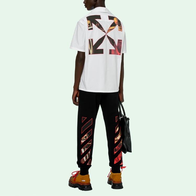 Men's Off-White SS21 Short Sleeve White Shirt OMGA163R21FAB0040125 - 3