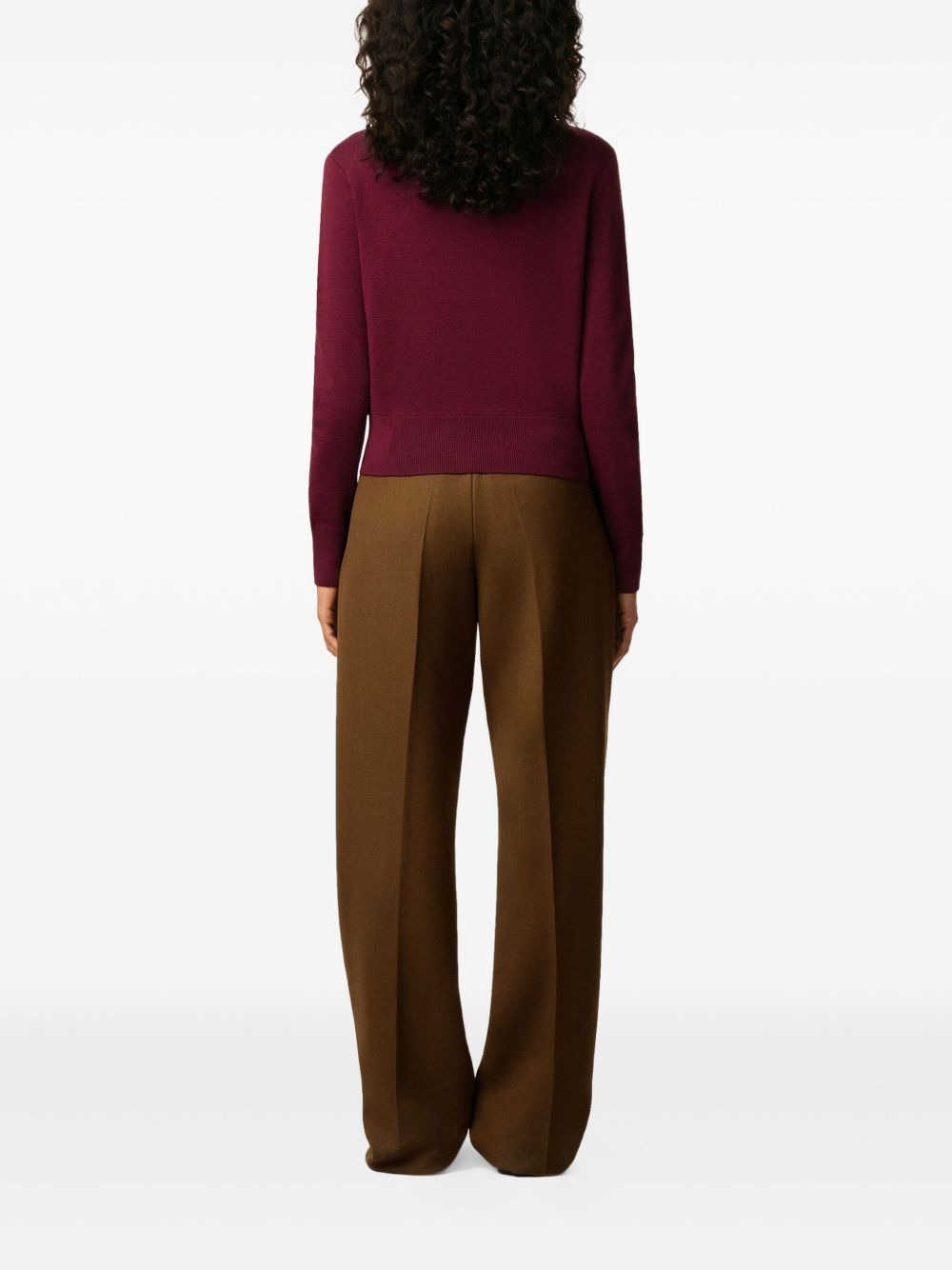 heart-embroidered wool sweater - 4