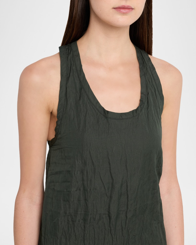 Crinkled Cotton Sleeveless Tank Dress 5