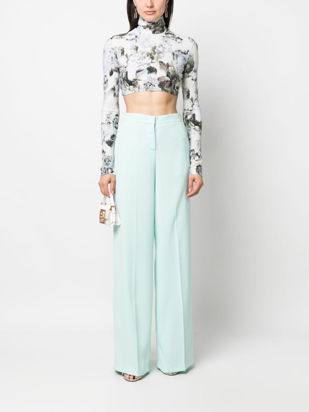 high-waisted wide-leg trousers - 2