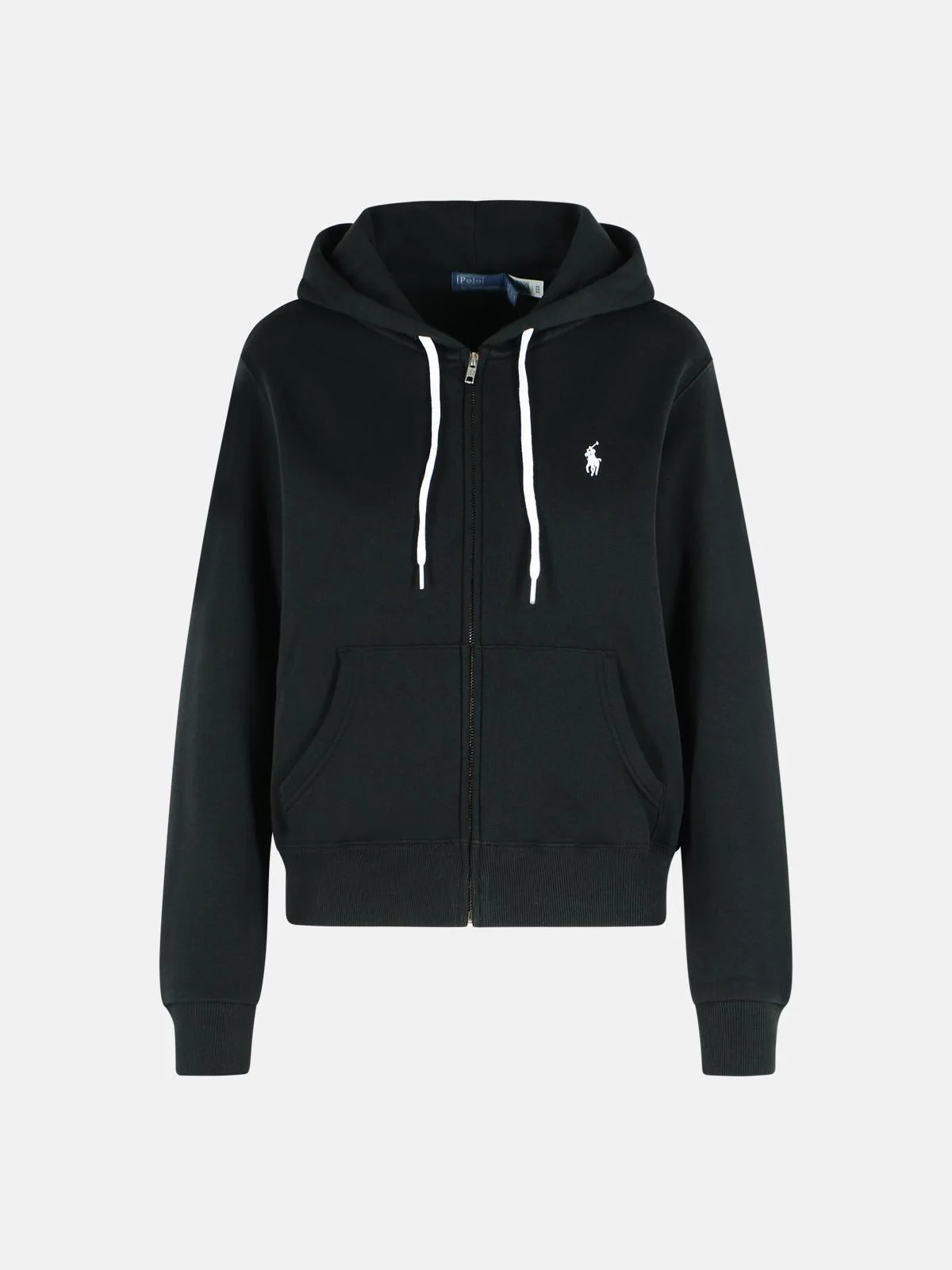 BLACK COTTON BLEND SWEATSHIRT - 1