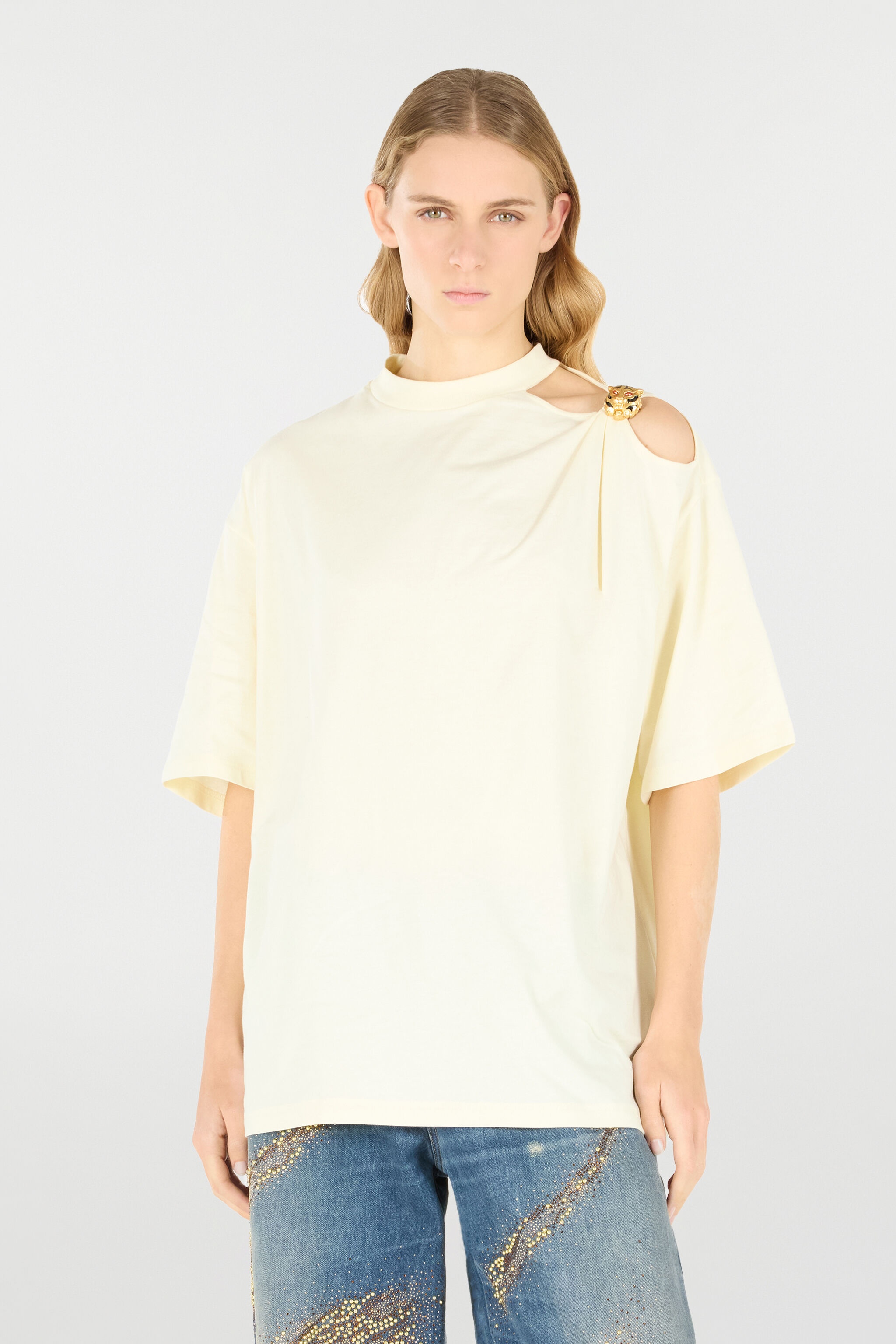 T-Shirt With Cut-Out And Tiger Head - 3