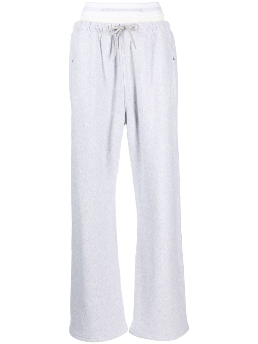 logo-waistband layered track pants - 1