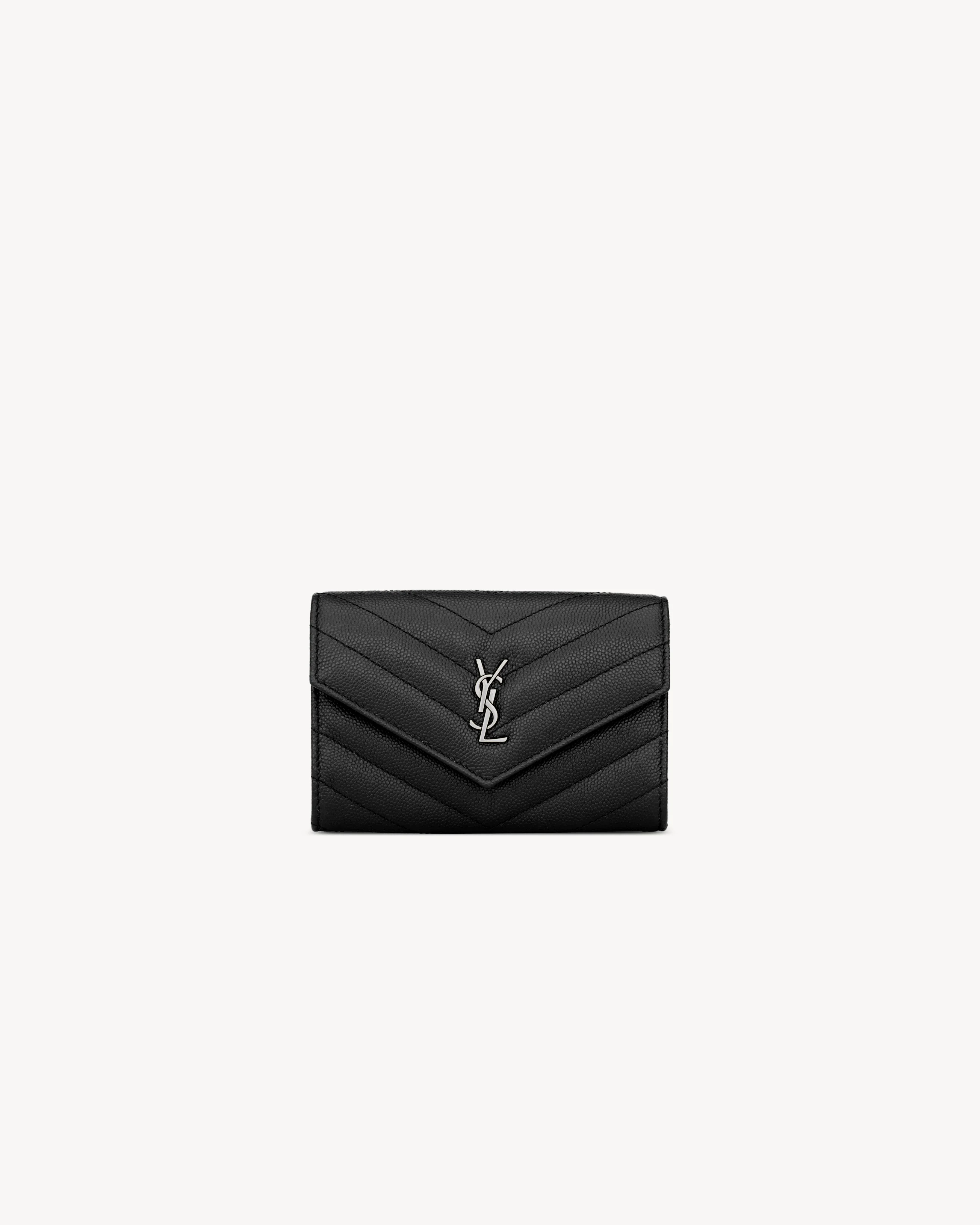 CASSANDRE MATELASSÉ SMALL ENVELOPE WALLET IN GRAIN DE POUDRE LEATHER - 1