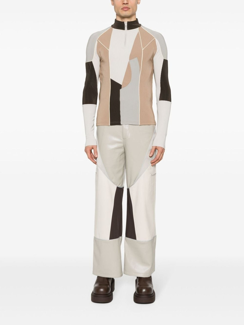 FENG CHEN WANG panelled straight-leg cargo pants outlook