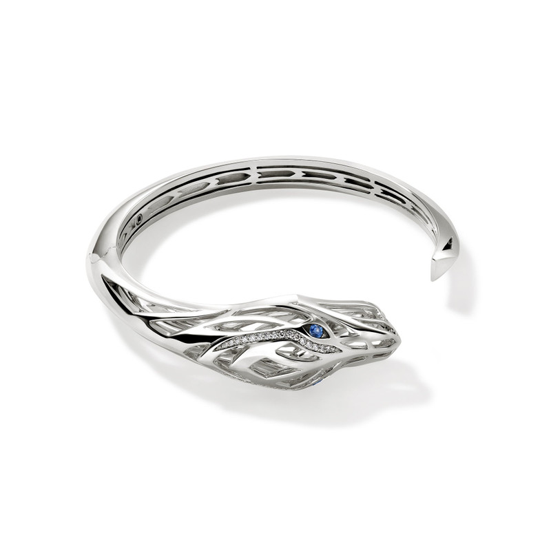 Naga Hinged Cuff, Sterling Silver, Diamonds 1