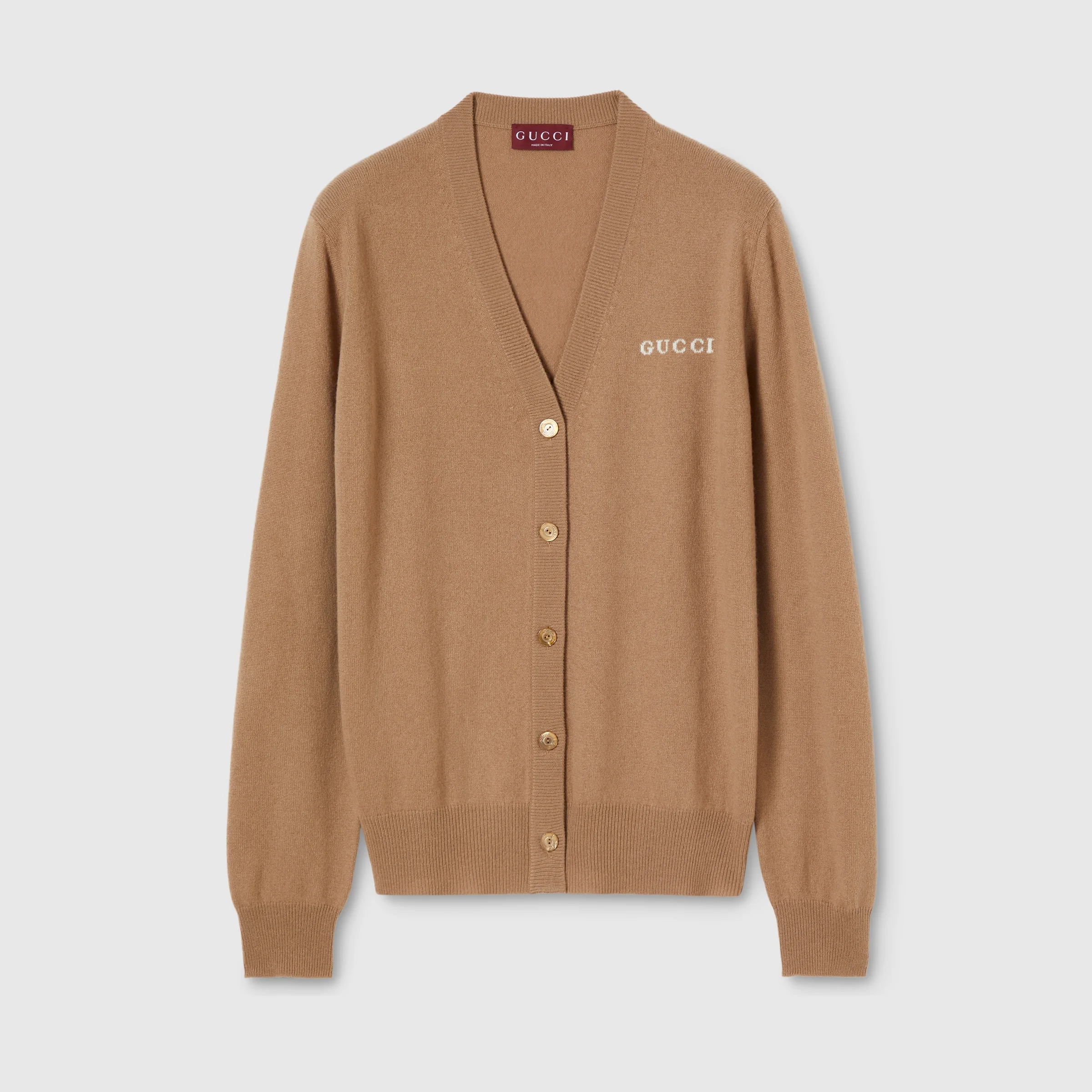 Cashmere cardigan with intarsia - 1