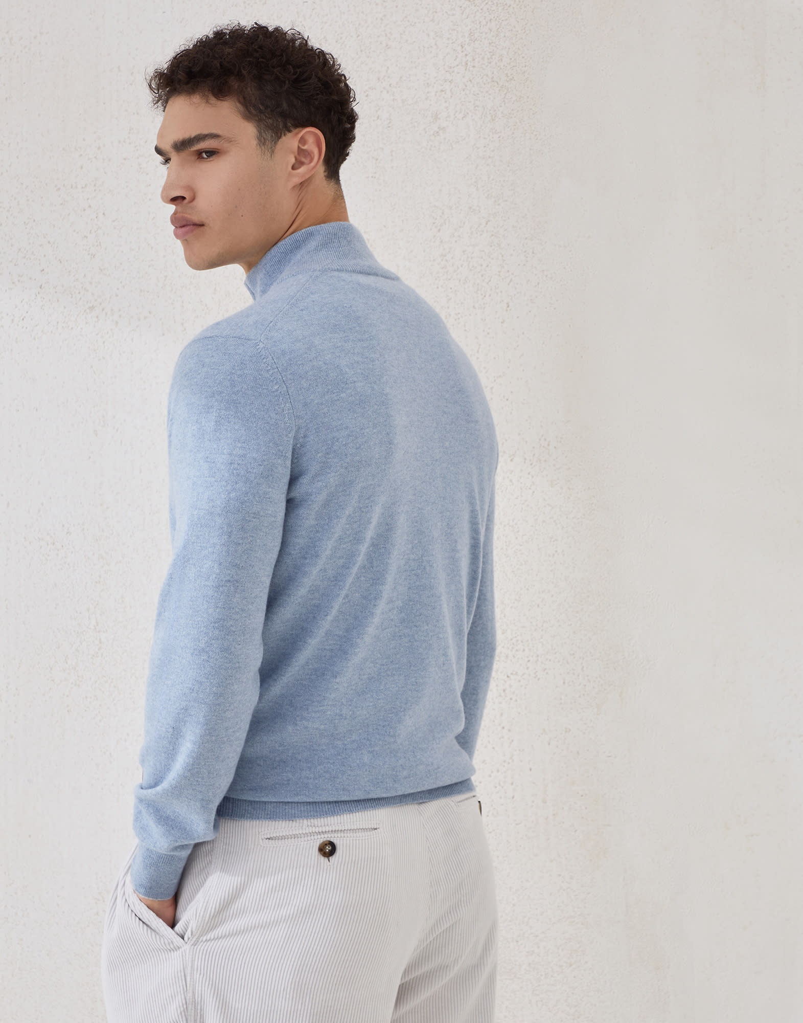 Cashmere sweater with half zip - 2