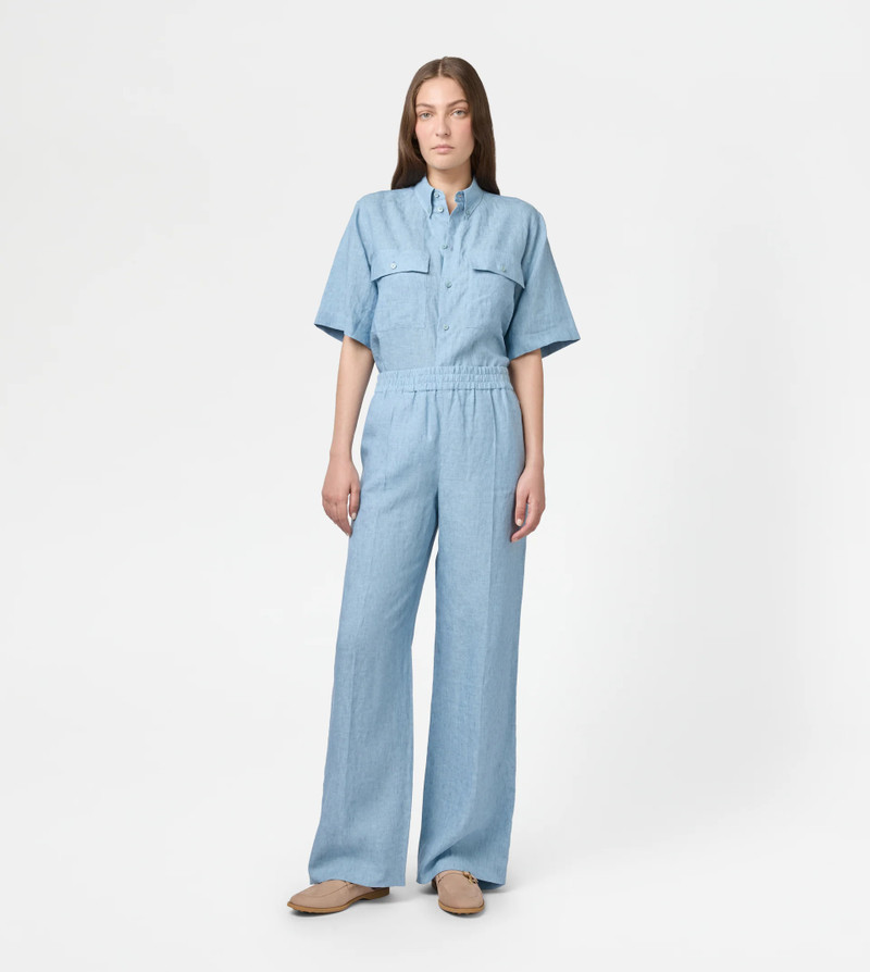 Tod's PANTS IN LINEN - BLUE outlook