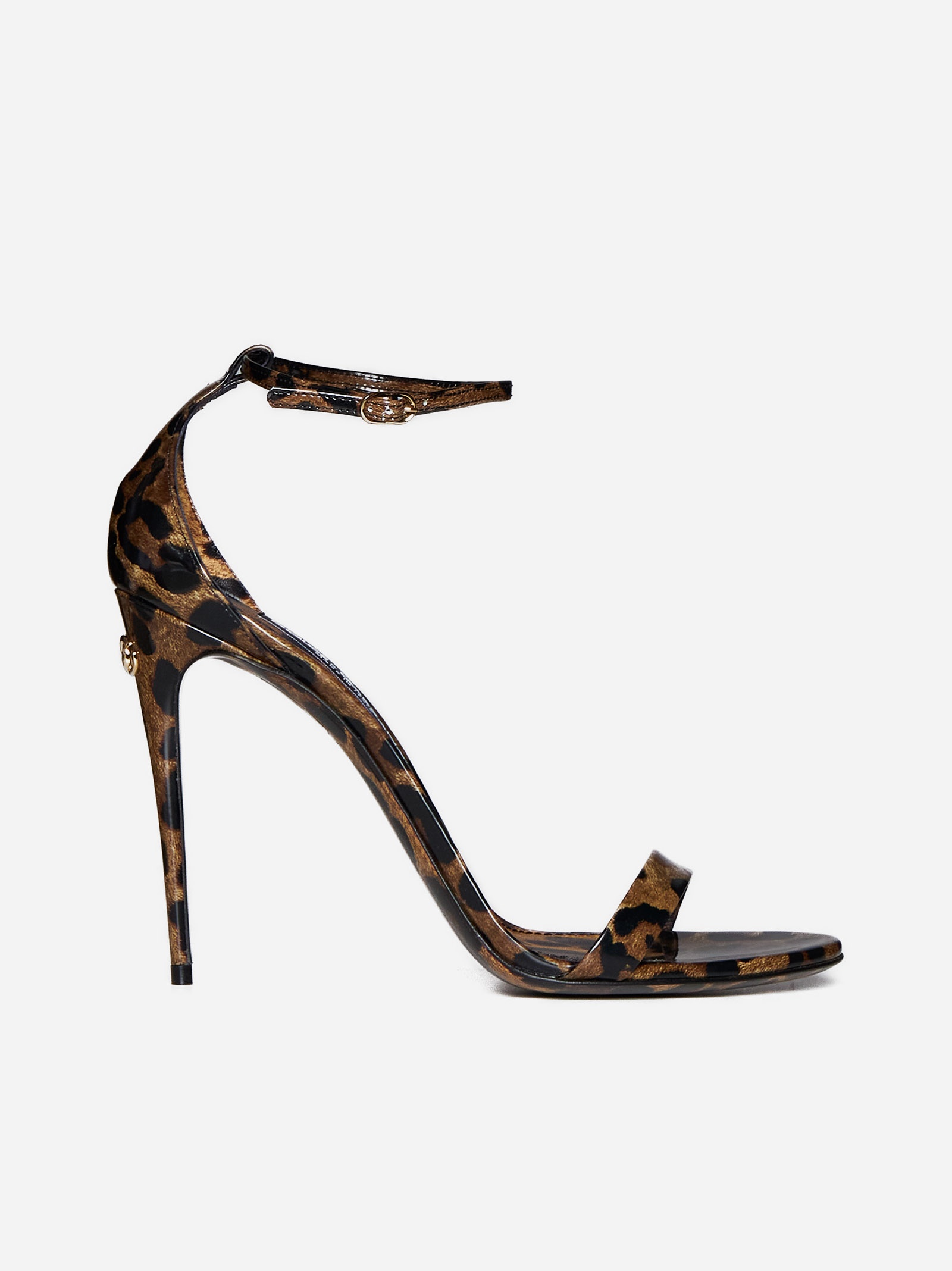 Leopard print leather sandals - 1