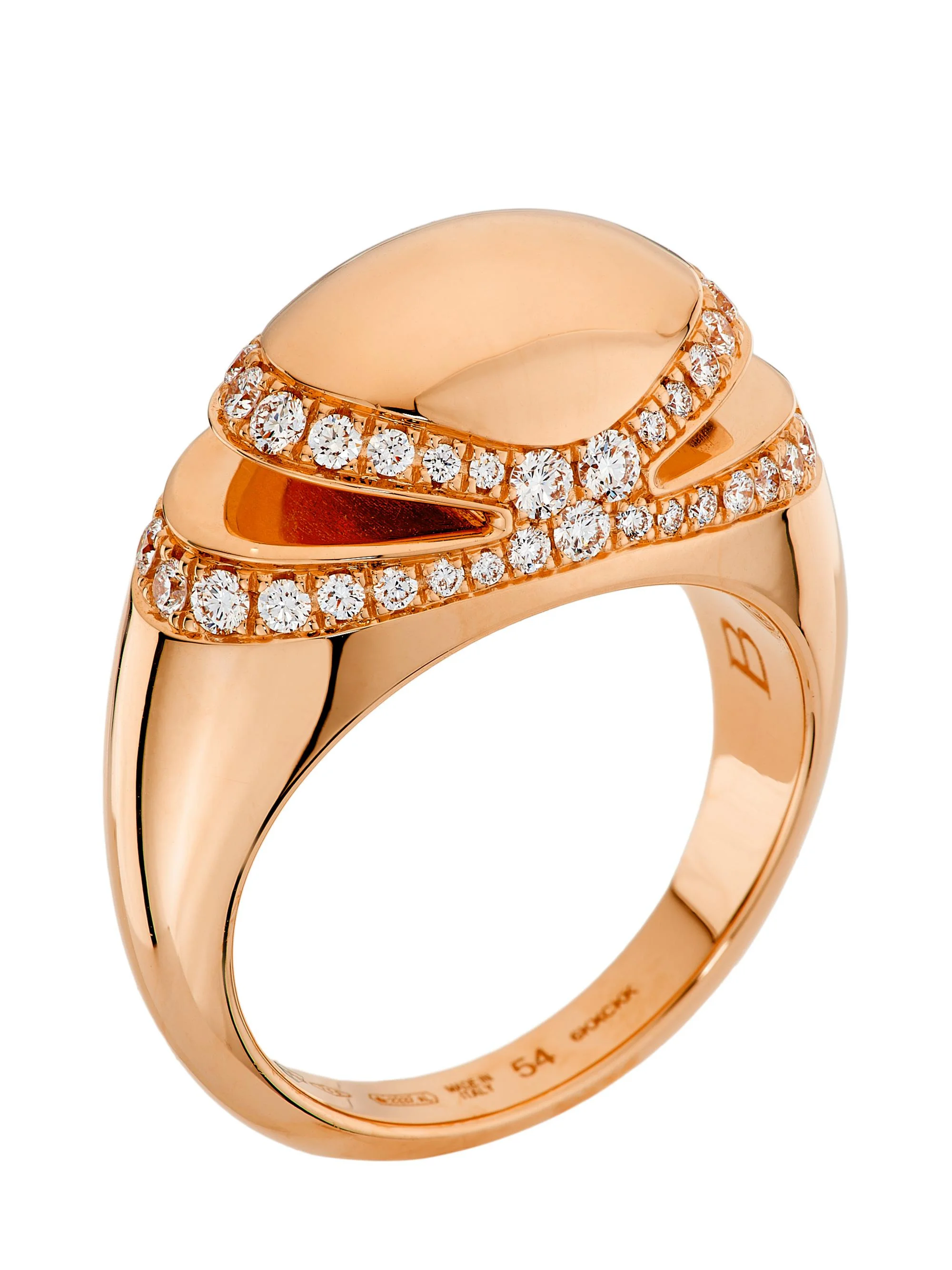Women's Cabochon 18K Rose Gold & 0.56 TCW Diamond Ring - Pink Gold - 1
