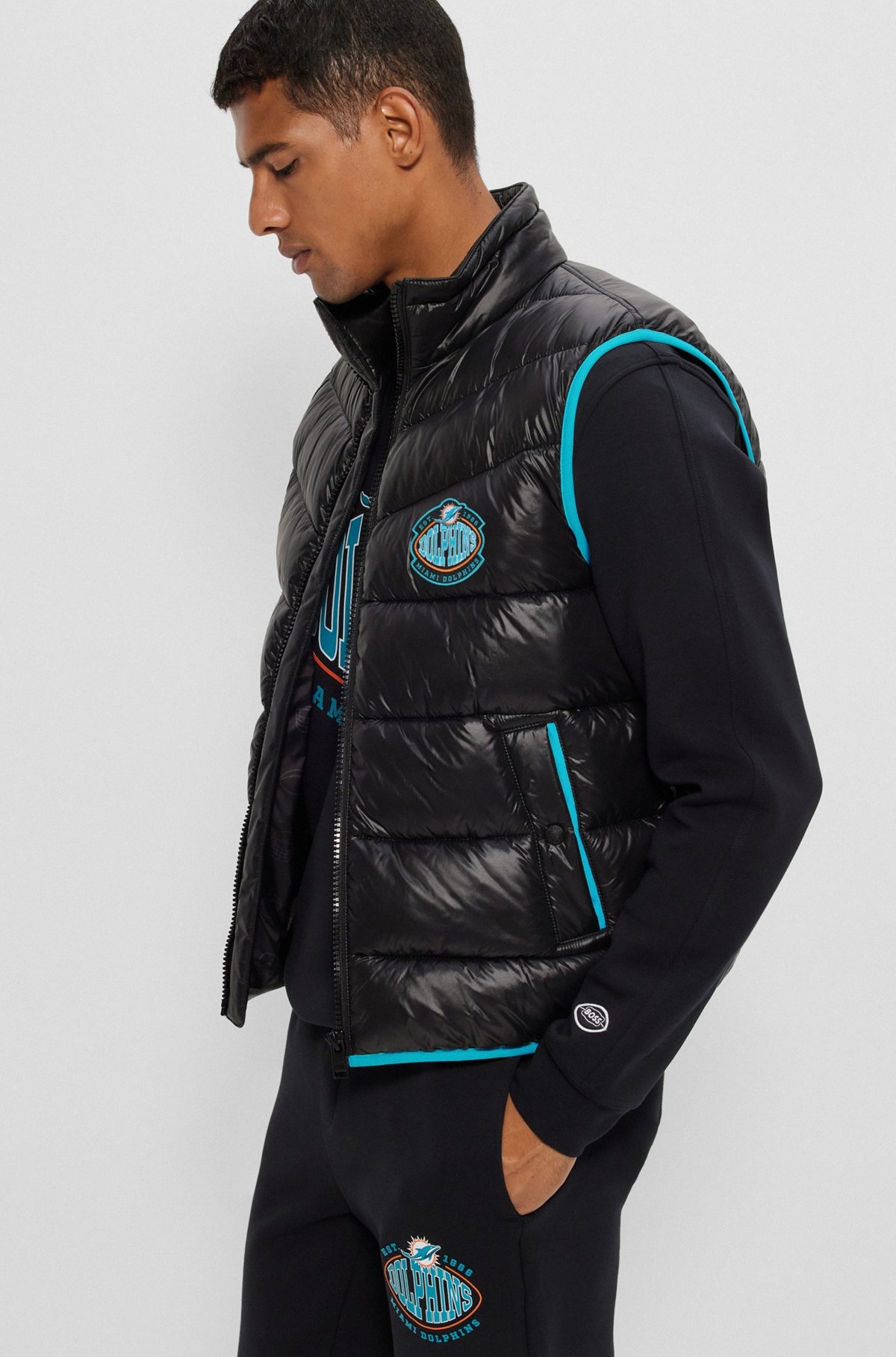 BOSS X NFL WATER-REPELLENT PADDED GILET WITH COLLABORATIVE BRANDING - 6