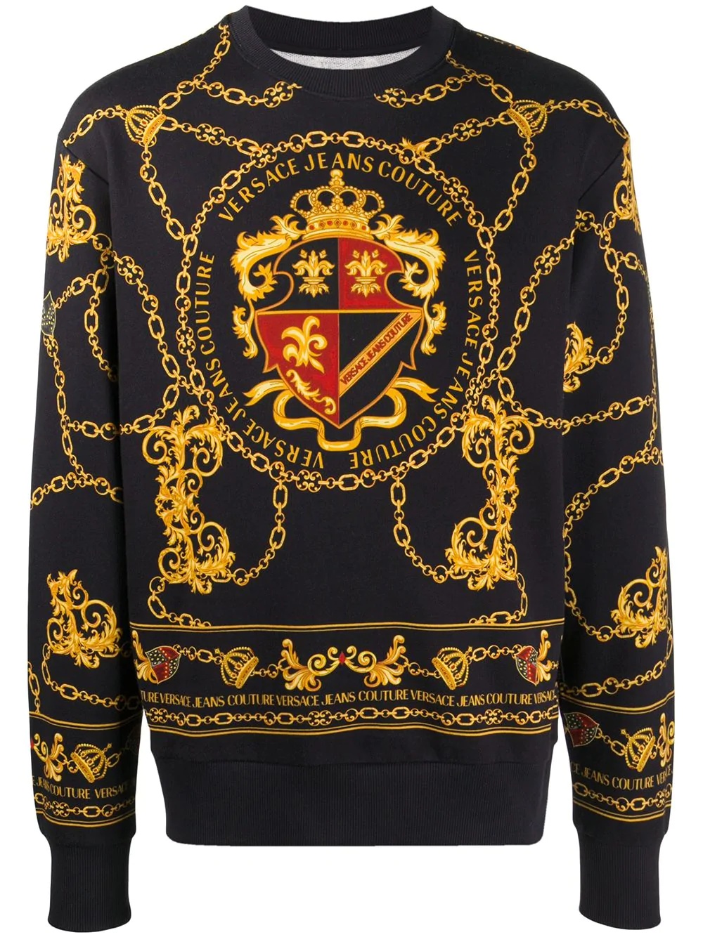 baroque crest logo sweatshirt - 1