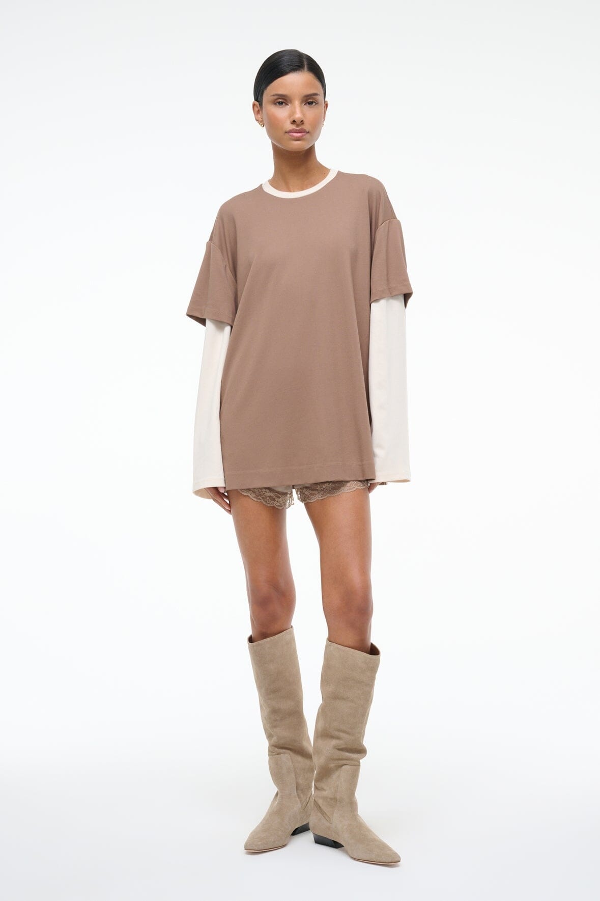 STAUD WILLIAM TEE TAUPE/ECRU - 2