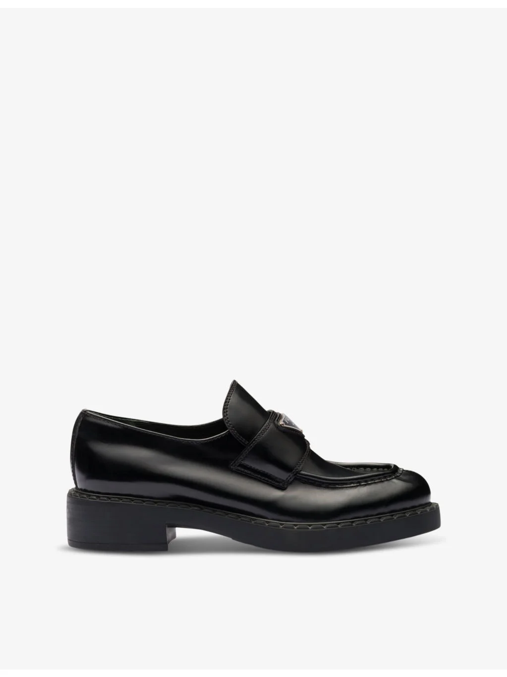 Logo-plaque leather loafers - 1
