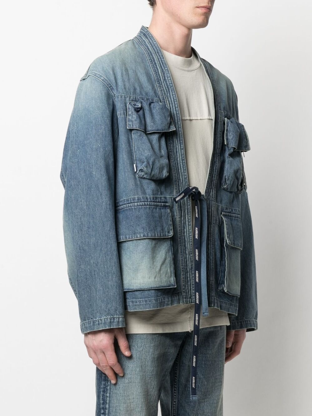 belted denim jacket - 3