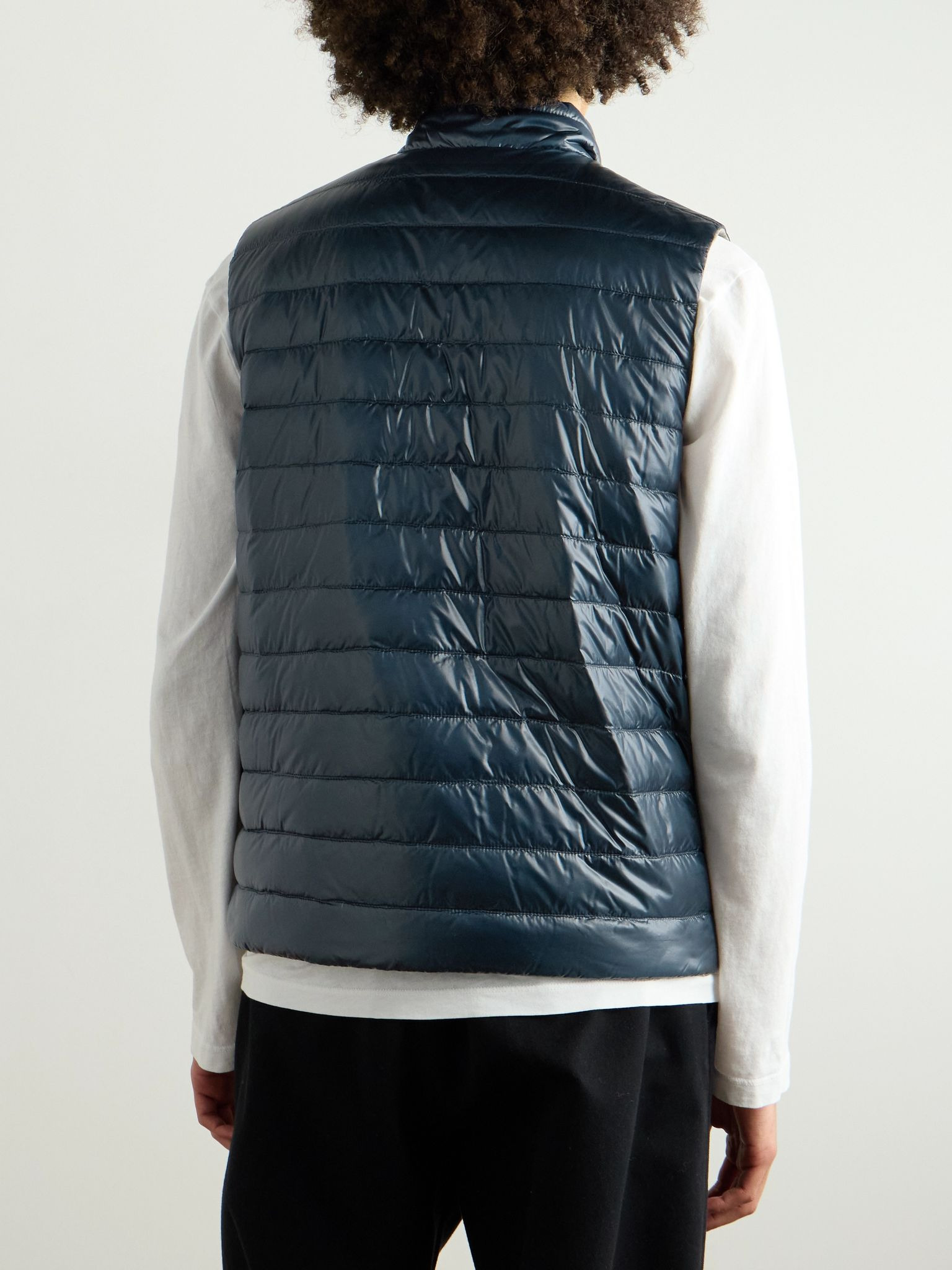 Reversible Quilted Nylon Down Gilet Blue - 3