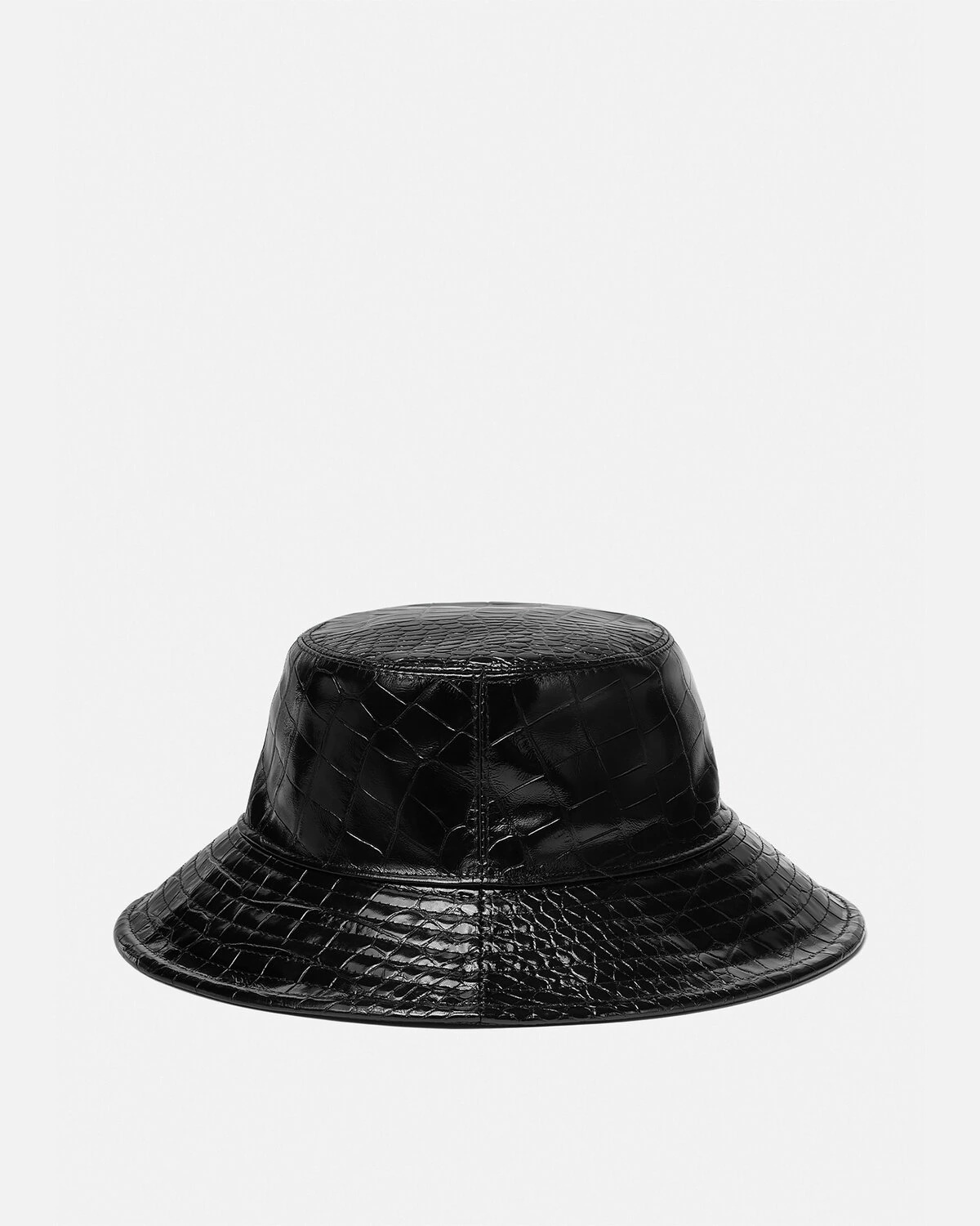 Croc-Effect Leather Bucket Hat - 2