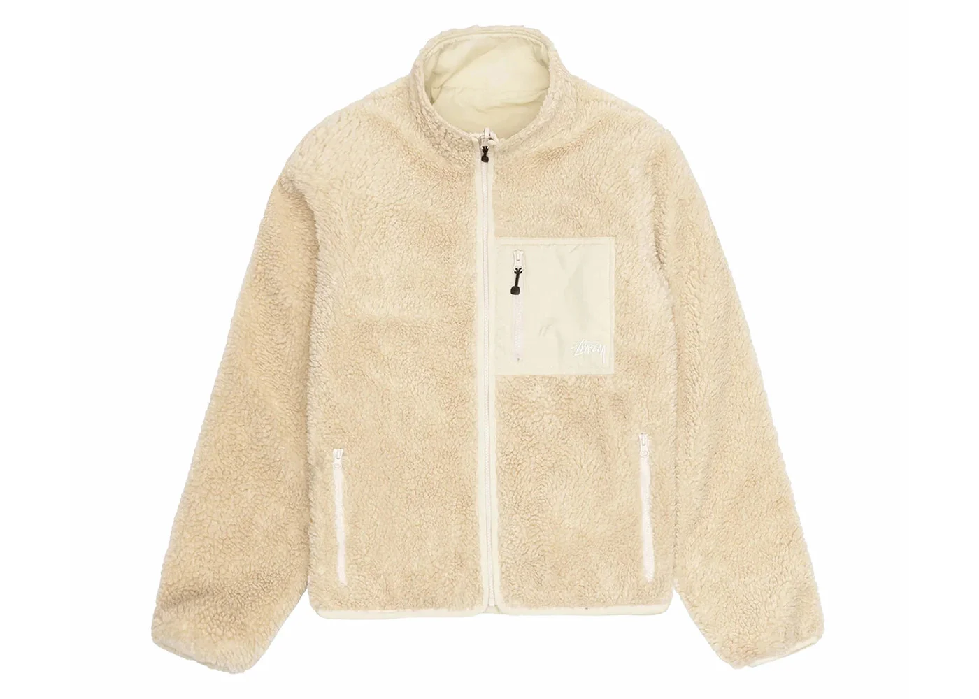 Stussy Sherpa Reversible Jacket Natural - 1