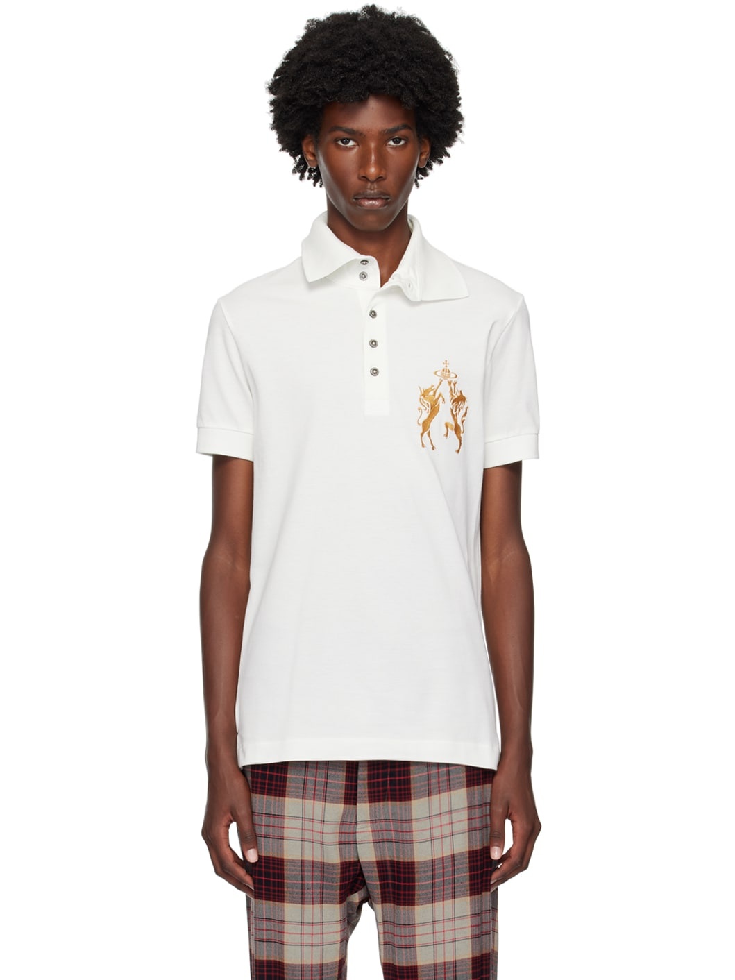White Unicorn & Lion Polo - 1