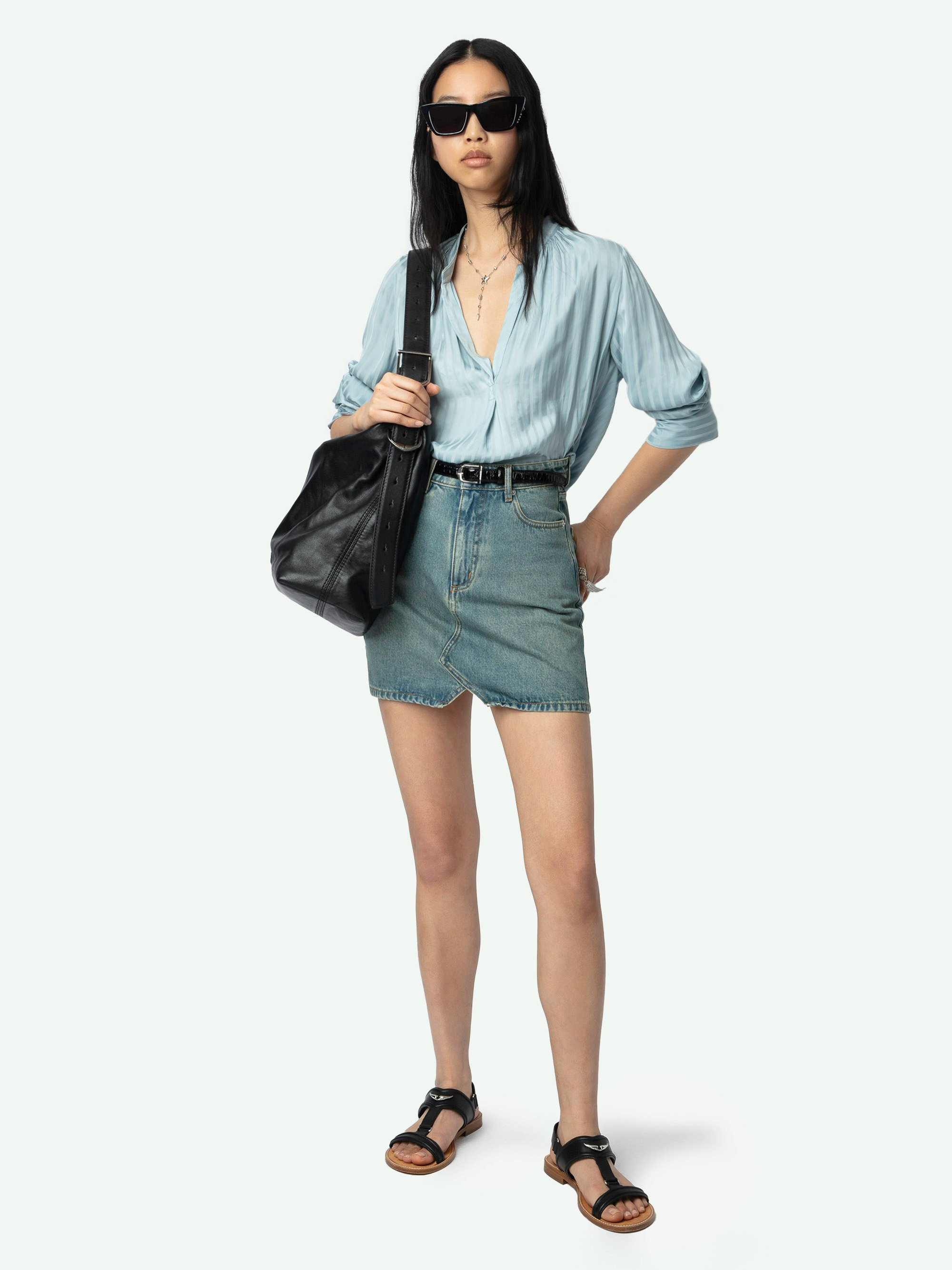 Tink Emerald Green Satin Blouse - 2