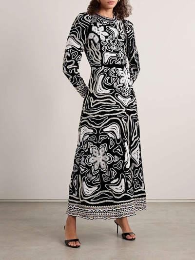 ULLA JOHNSON Alexia embellished velvet maxi dress outlook