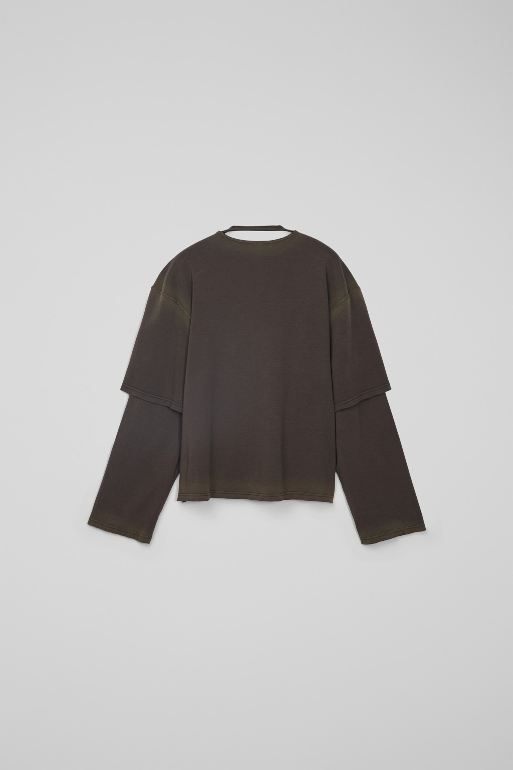 Faded black organic cotton long sleeve T-Shirt - 4