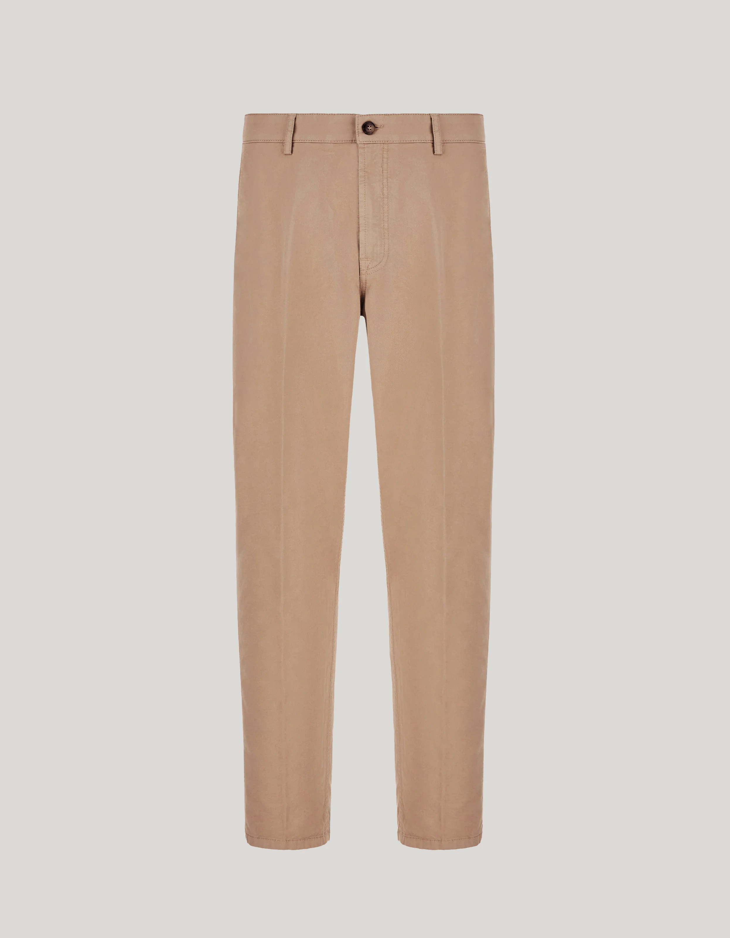 TAUPE TAPERED FIT COMFORT COTTON MICROTWILL CHINOS - 1