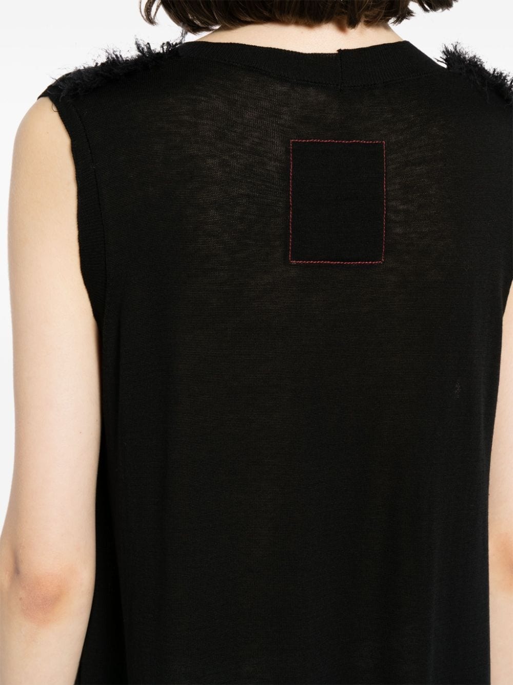 frayed sleeveless minidress - 10