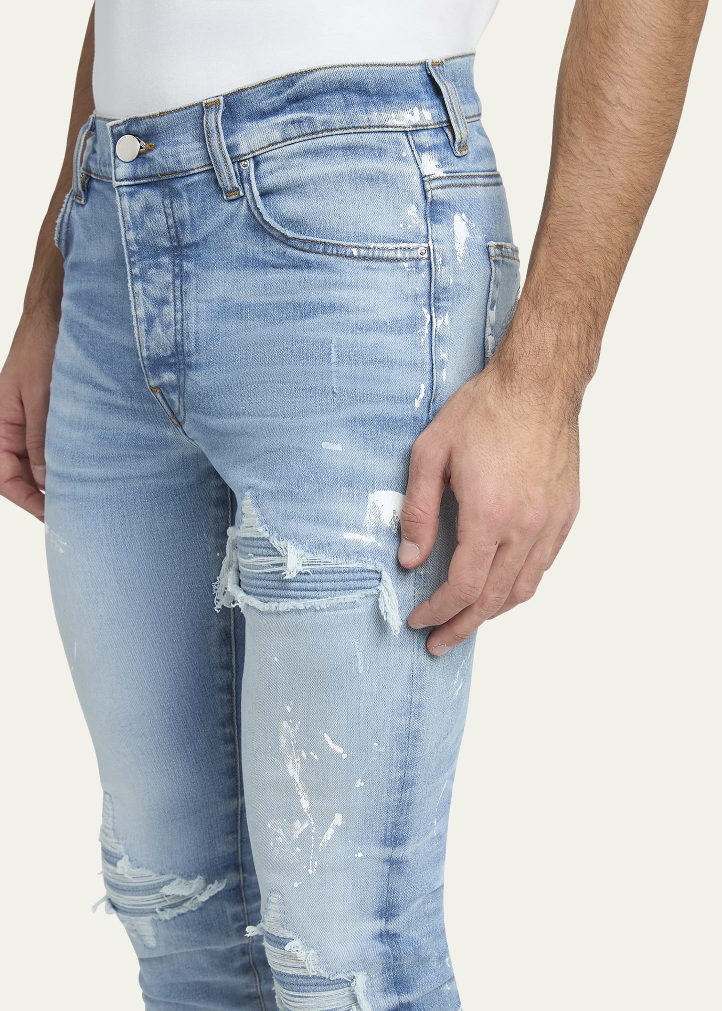Men's MX1 Destroyed Skinny Painter Jeans - 5