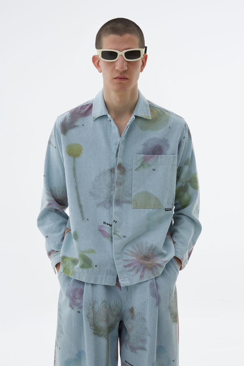 DENIM SHIRT WITH FLOWER PRINT 3