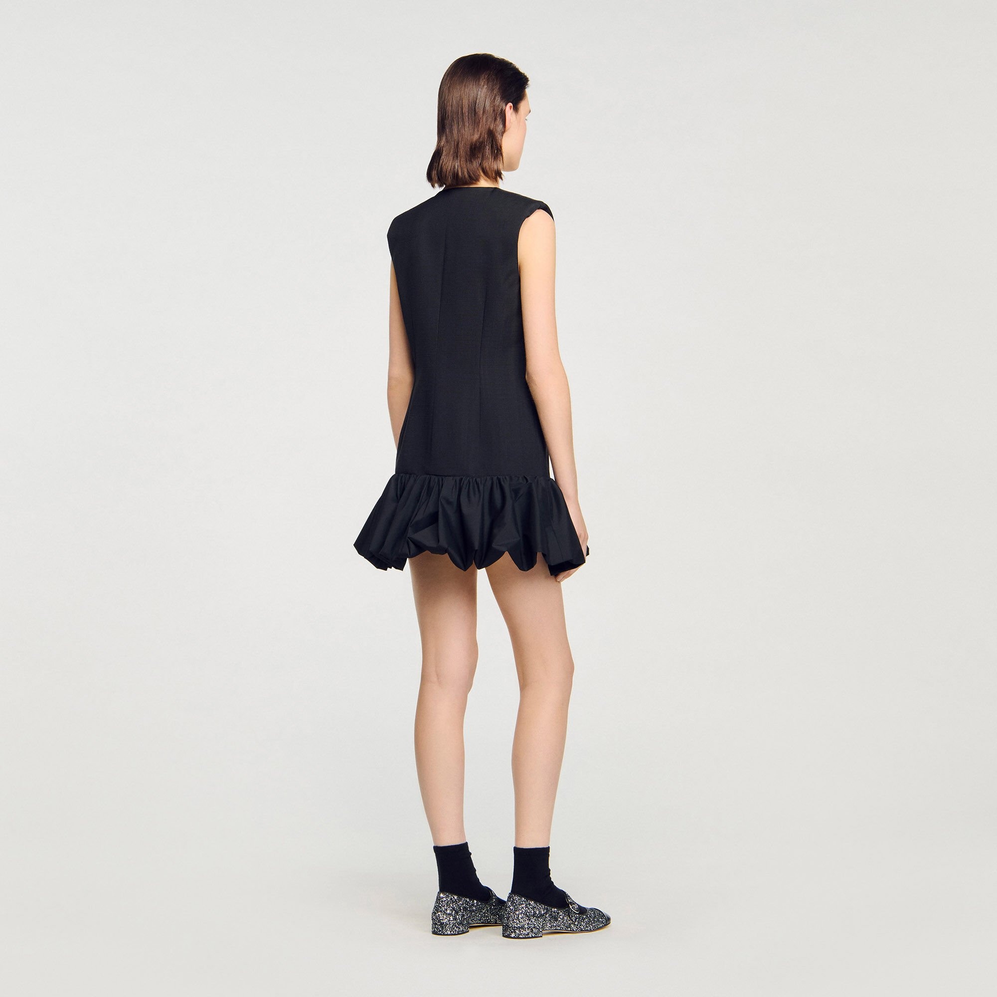 MINI TAILORED DRESS WITH RUFFLE - 5