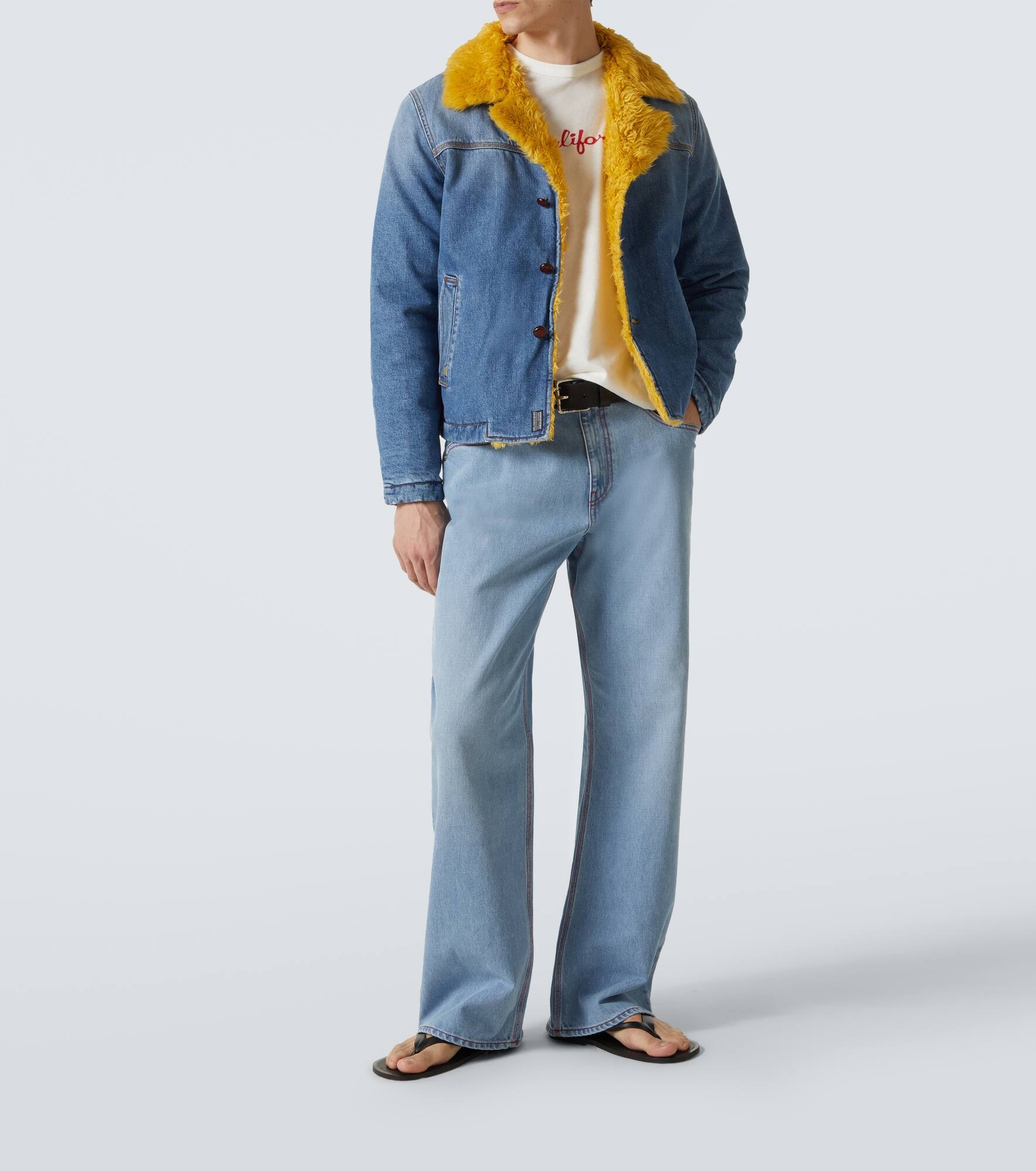 Faux shearling-lined denim jacket - 2