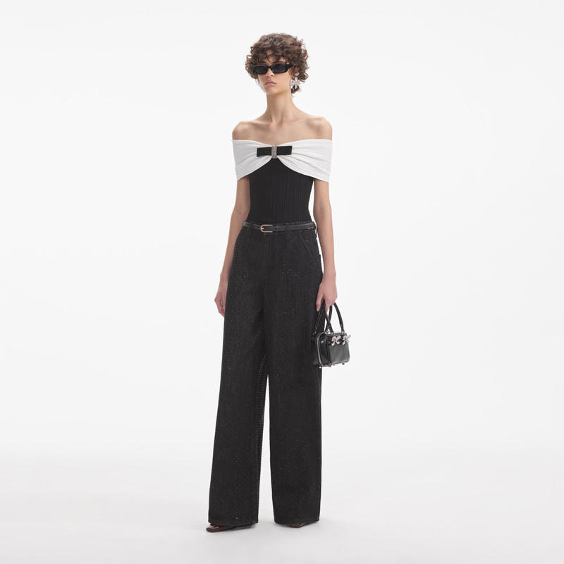 Black Knit Bow Top 2