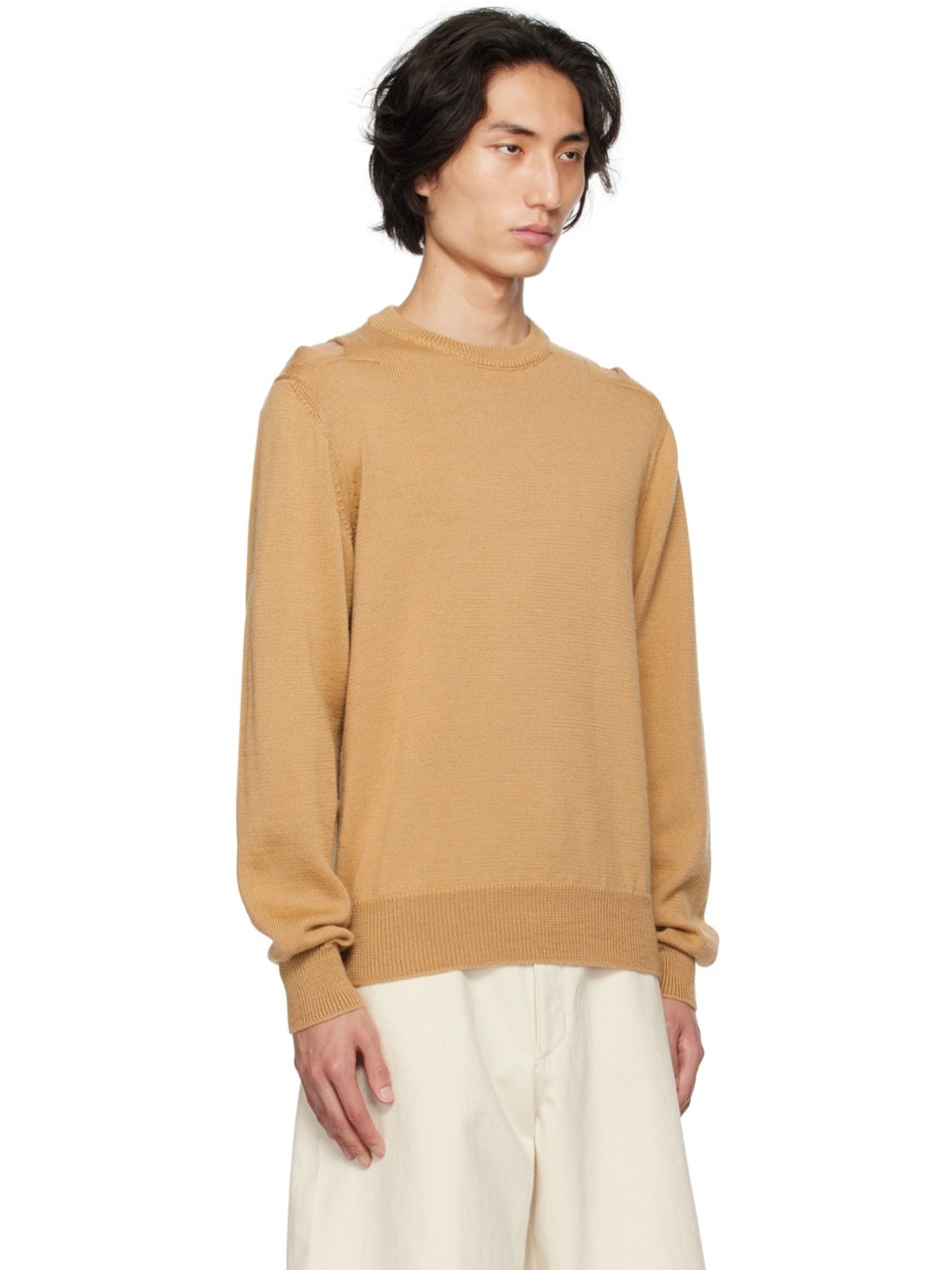 Beige Cutout Sweater - 2