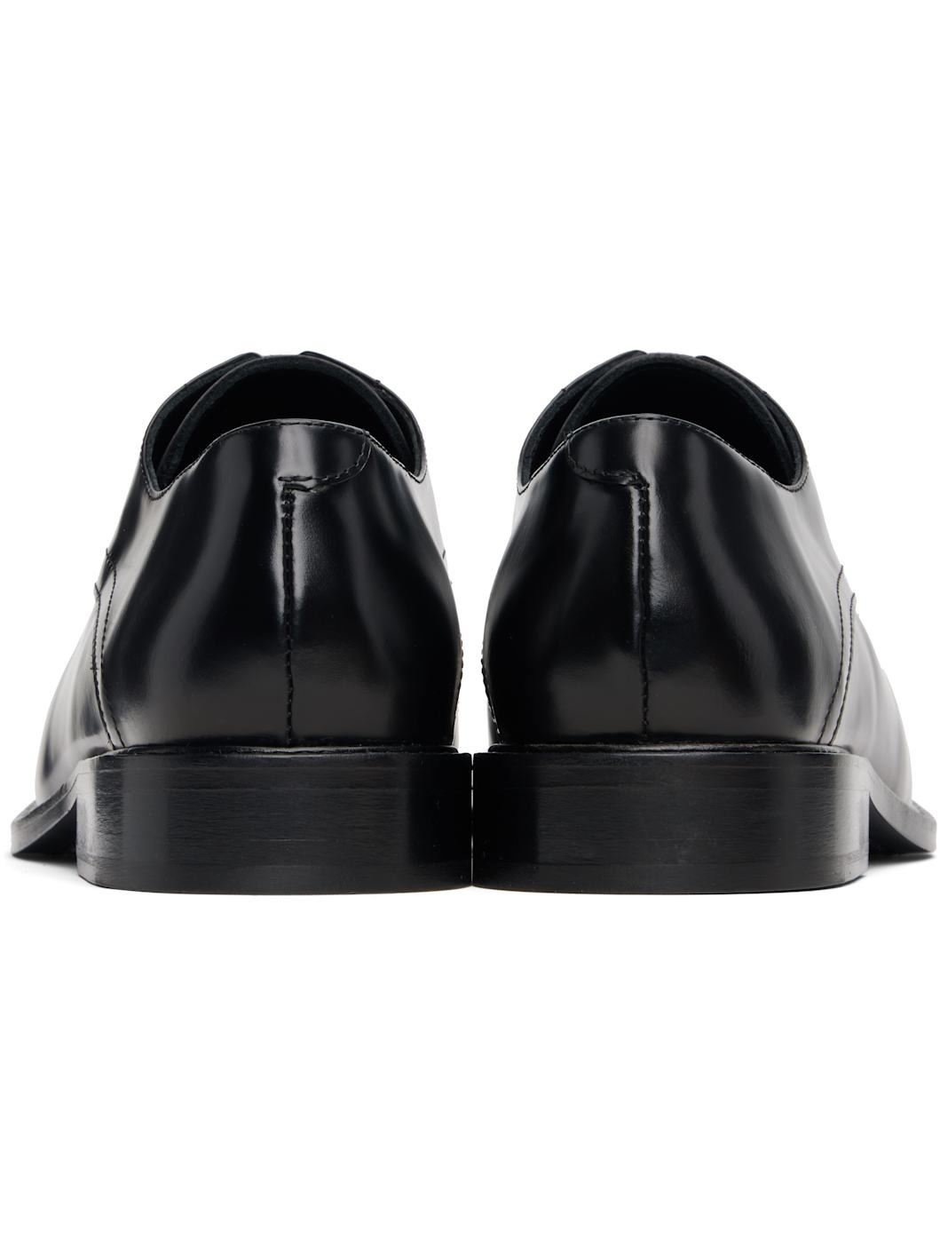 Black Slashed Square Toe Derbys - 2