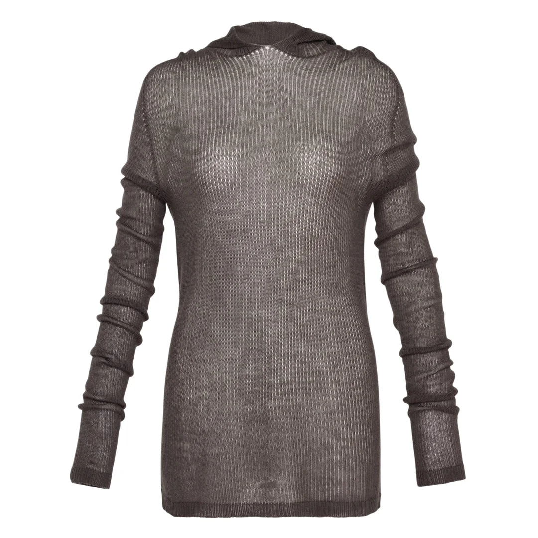 Hooded Long Sleeve Ribbed Tee - 1