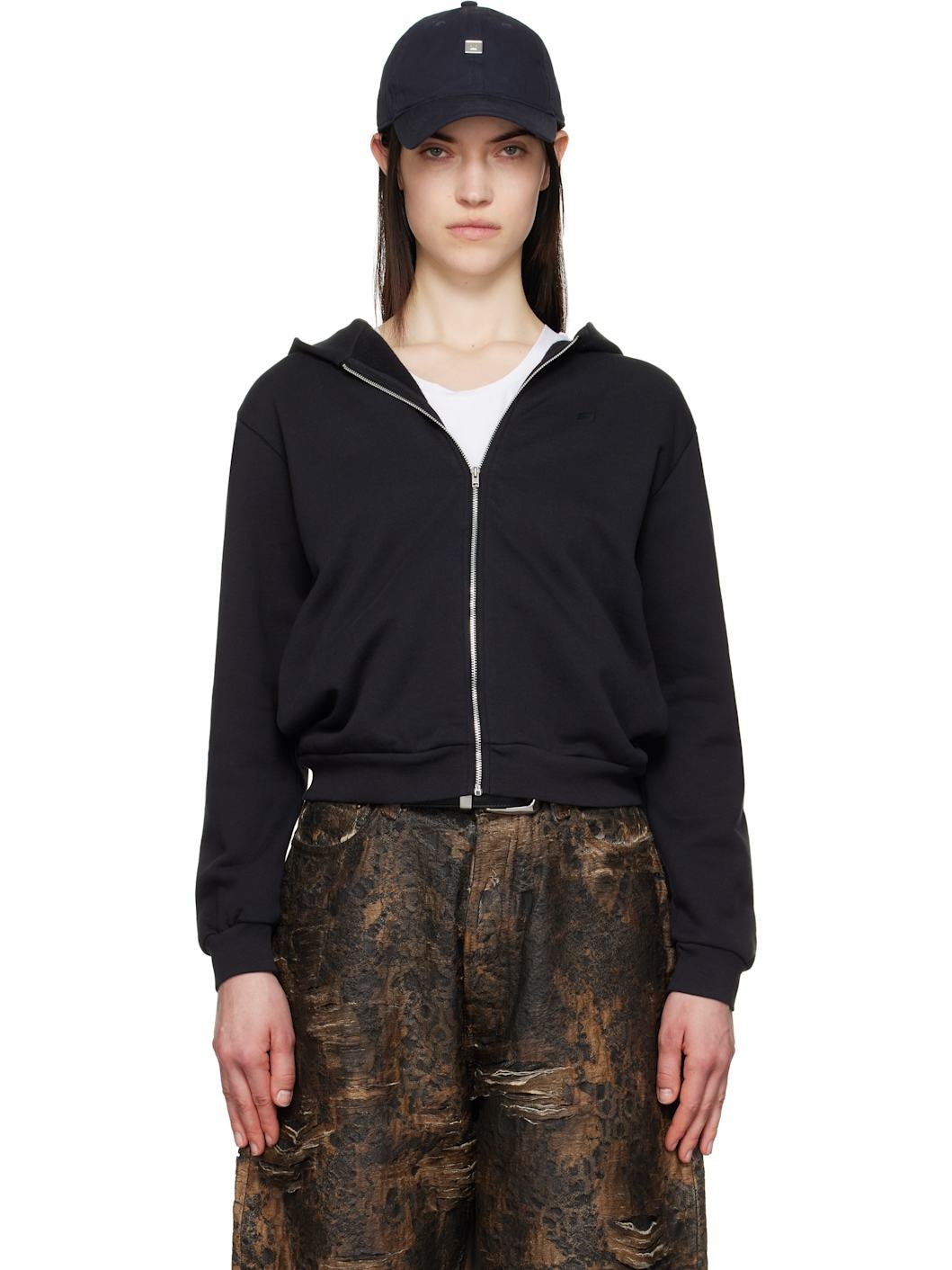 Black Zipper Hoodie - 1