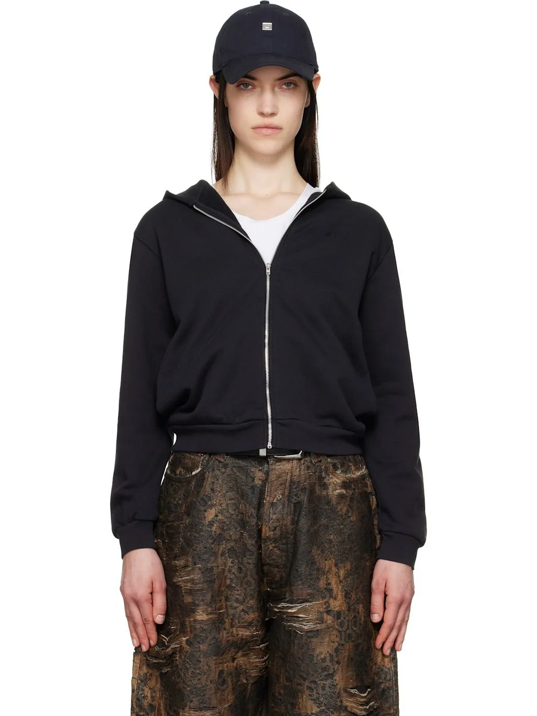 Black Zipper Hoodie - 1