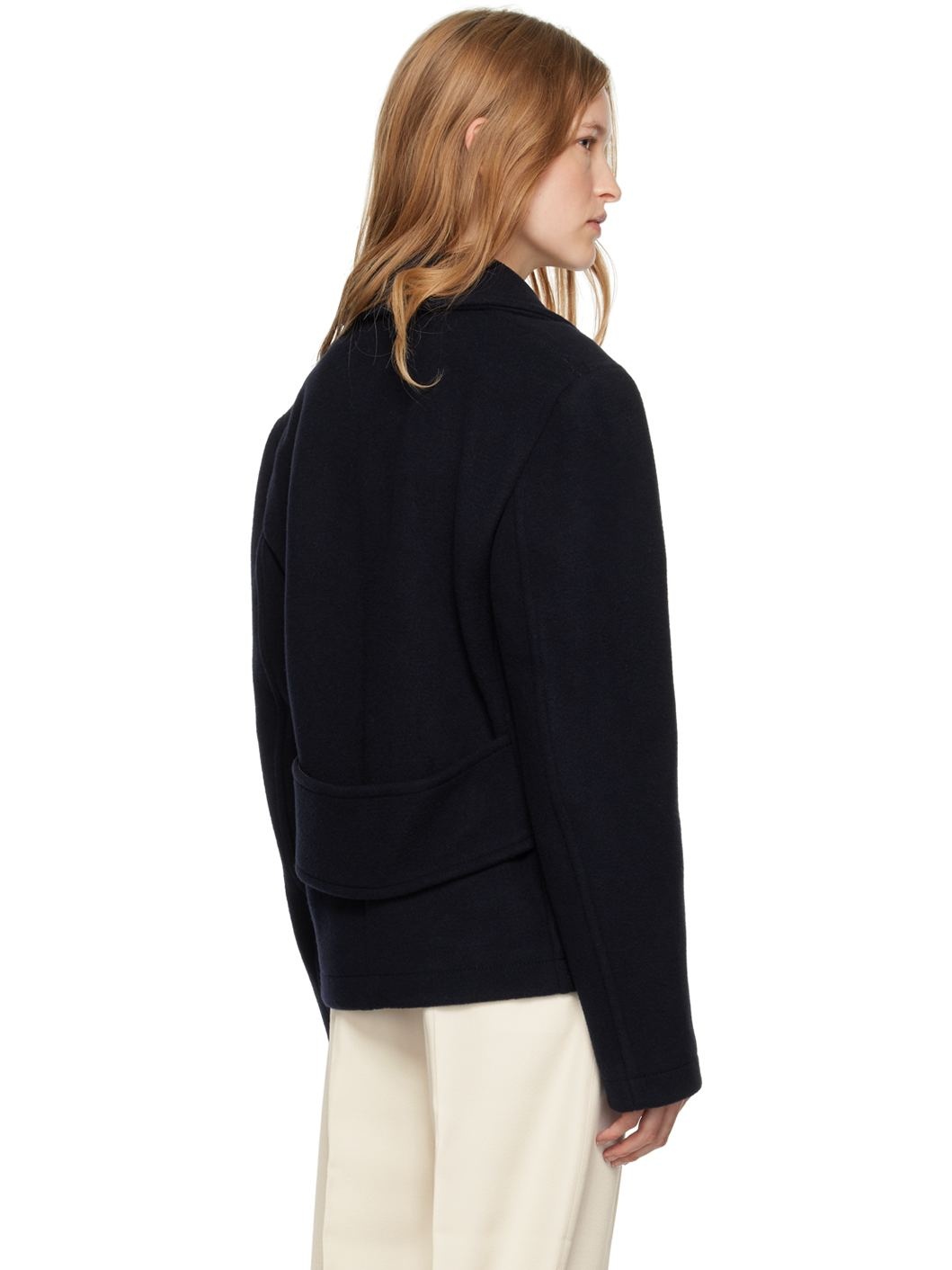 Navy Cropped Jacket - 3
