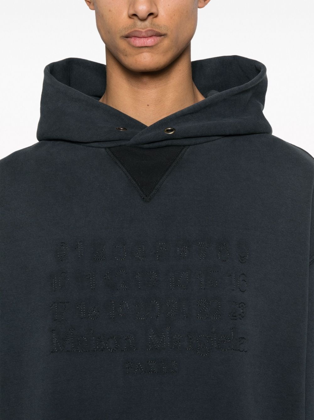 numbers-motif cotton hoodie - 6