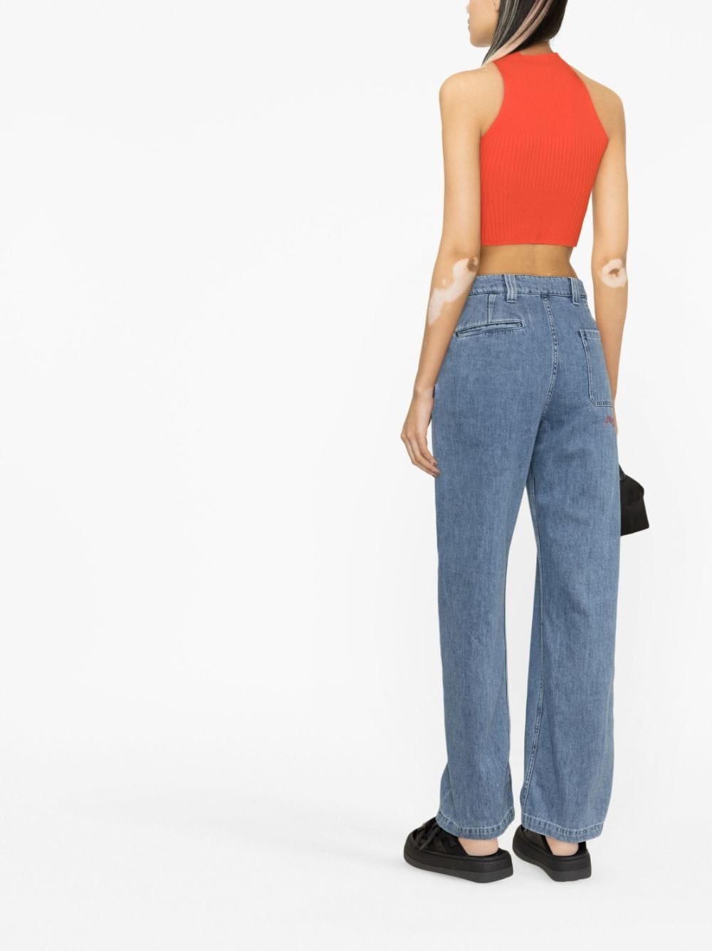 star-appliqué wide-leg jeans - 3
