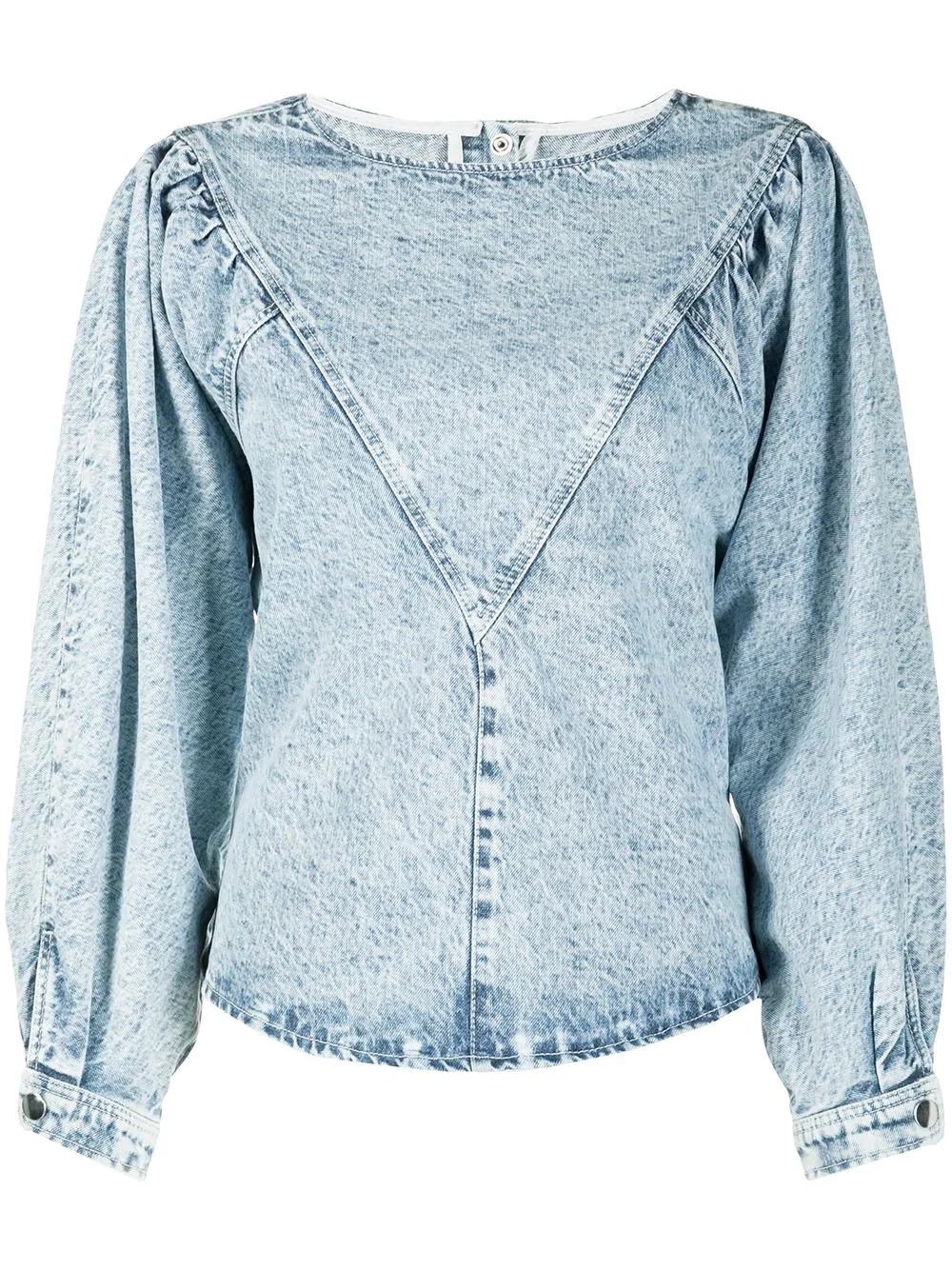 acid-wash denim top - 1