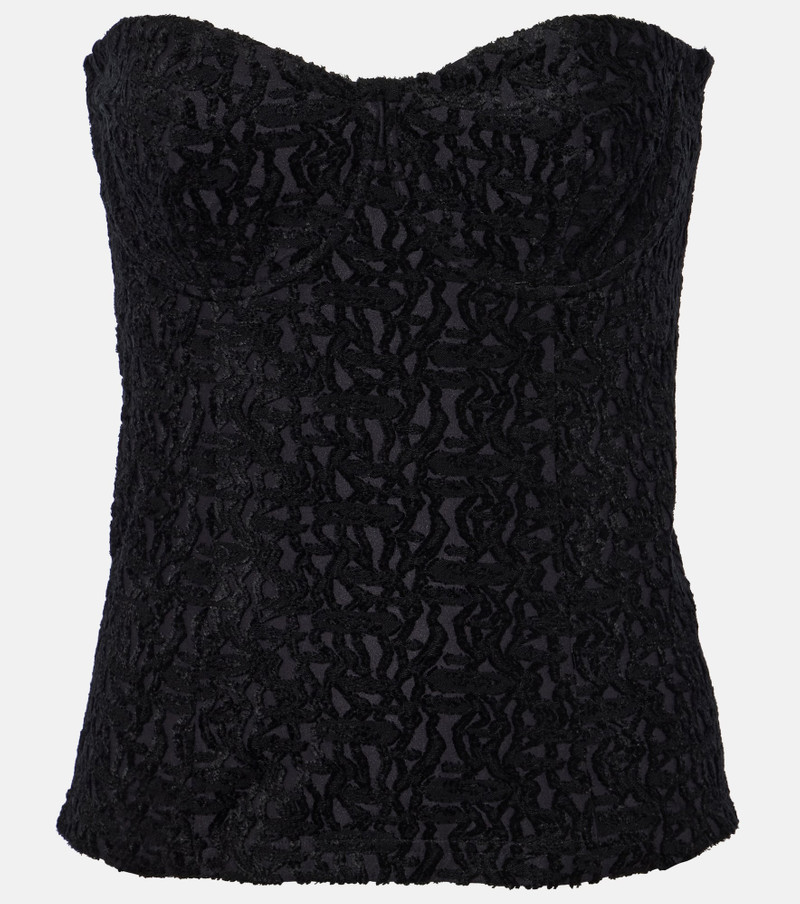 Dolina brocade-effect corset-style top - 1