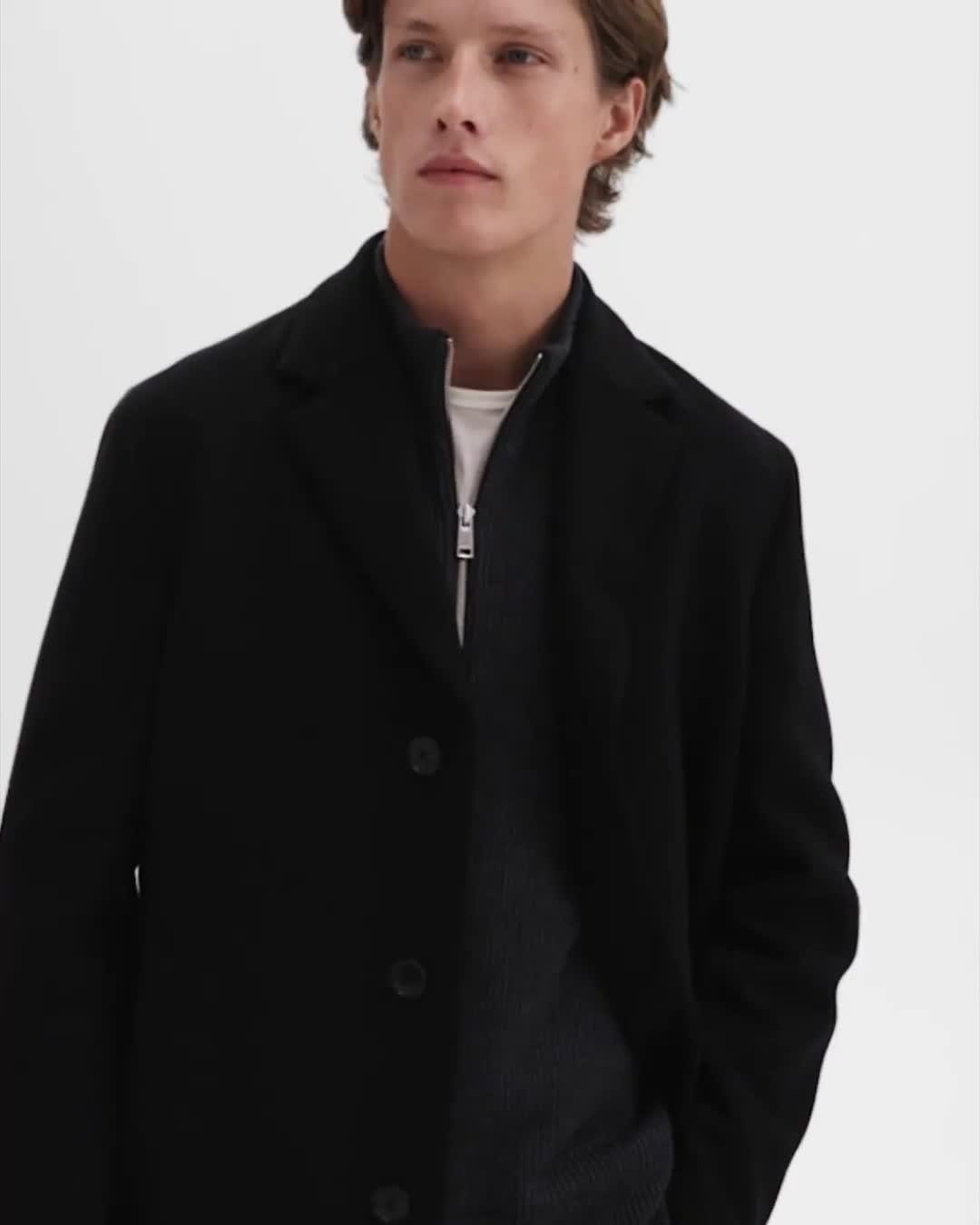 3-Button Topcoat in Recycled Wool-Blend Melton - 6