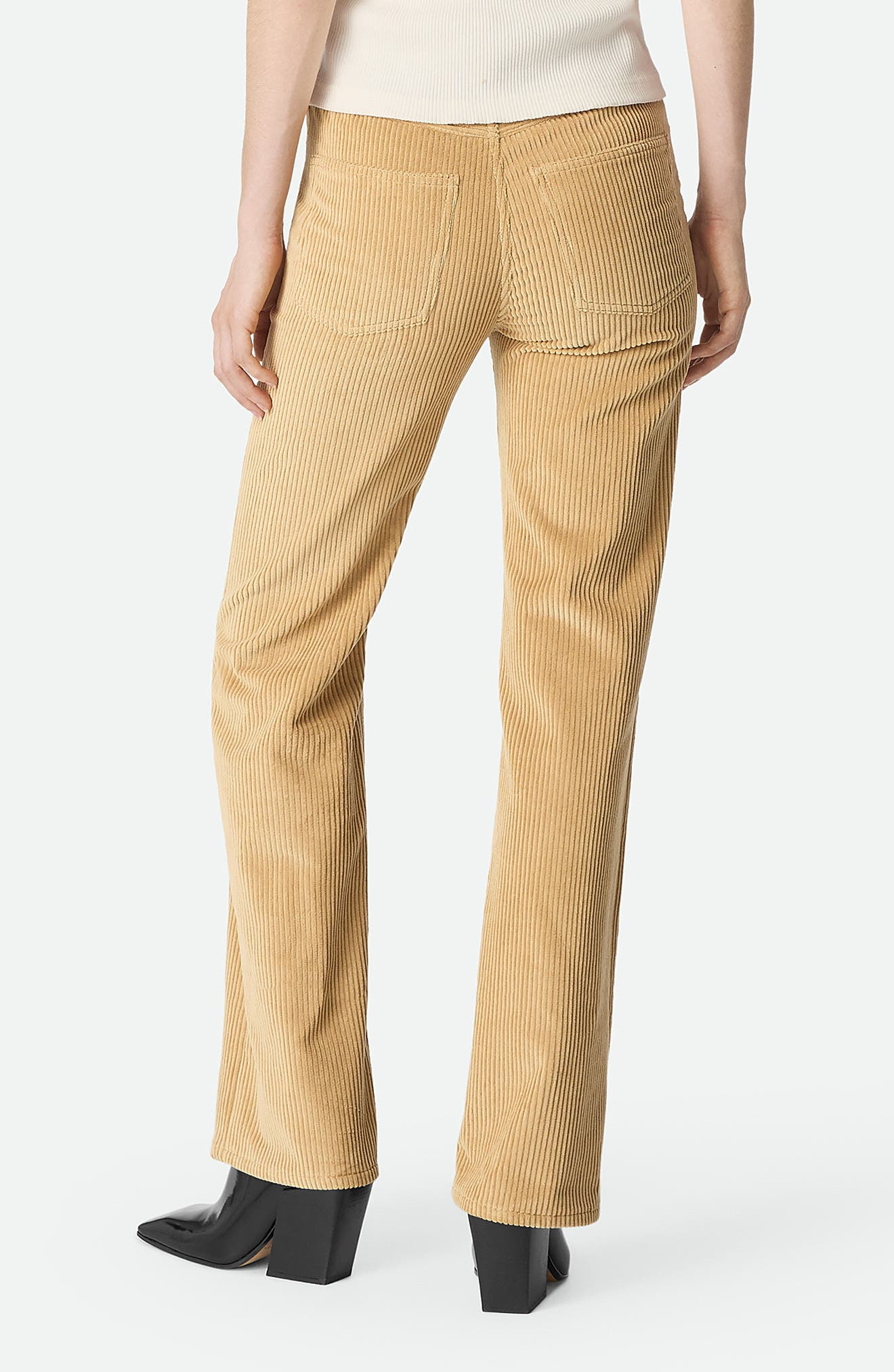 Bottega Veneta Leather Patch Corduroy Pants in 1434 Pale Oak at Nordstrom - 2